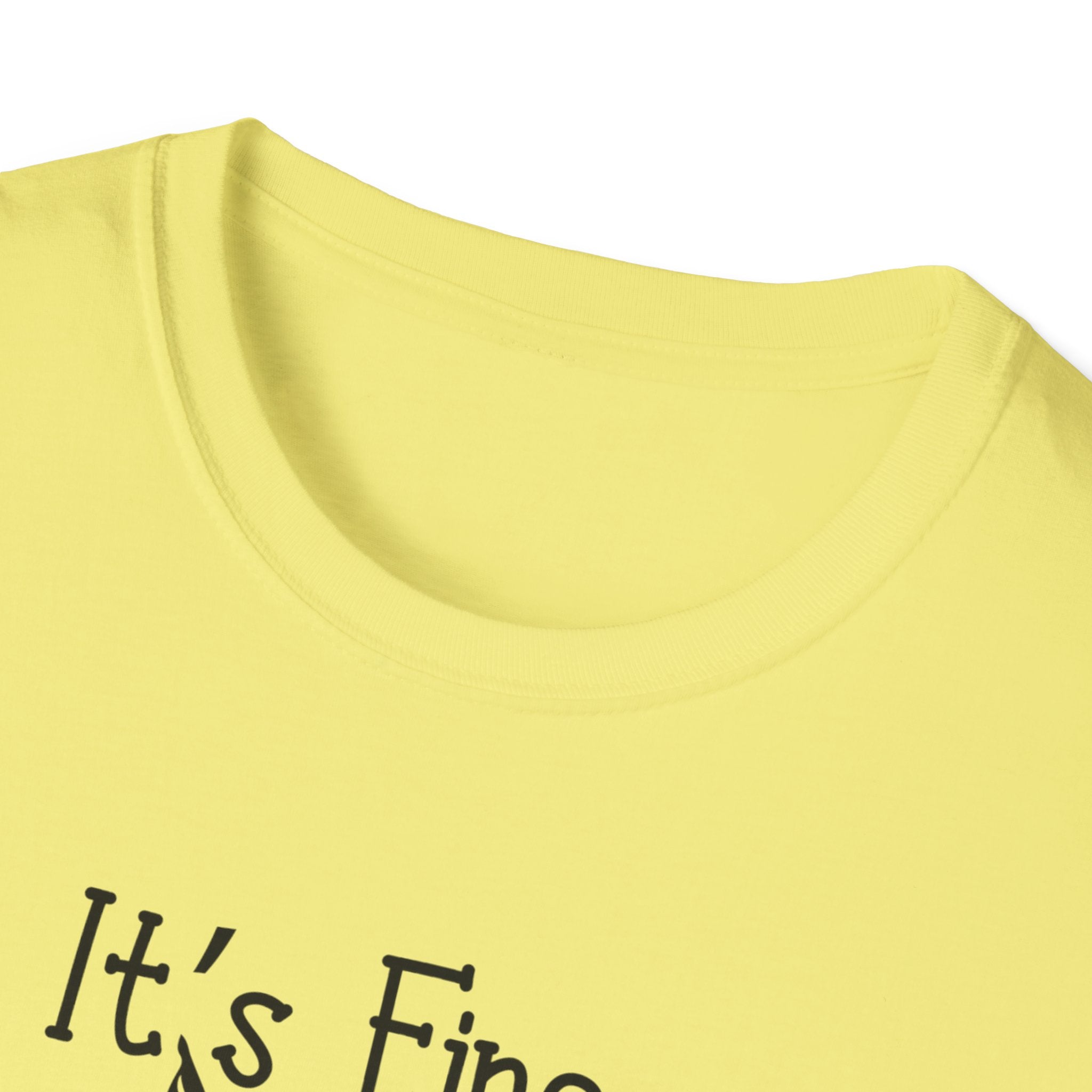 It's Fine Cat T-Shirt — Funny Grunge Cat Graphic Tee ("It's Fine I'm Fine Everything Is Fine")
