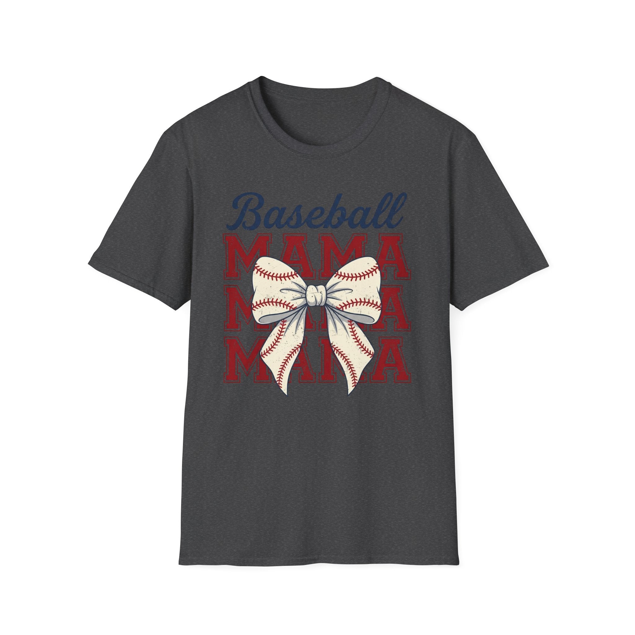 Baseball Mama T-Shirt — Retro Bow Baseball Mom Tee
