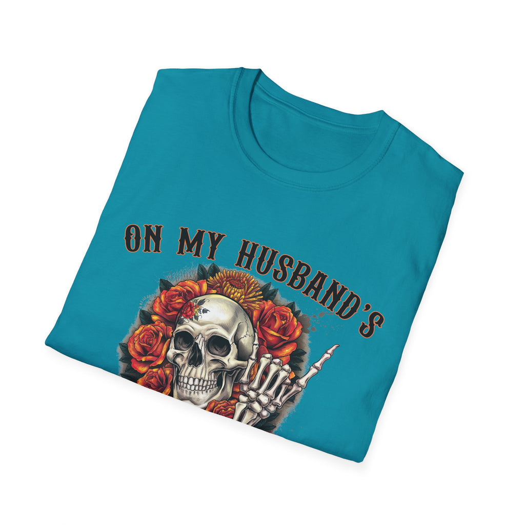 On My Husband's Last Nerve Skull & Roses T‑Shirt