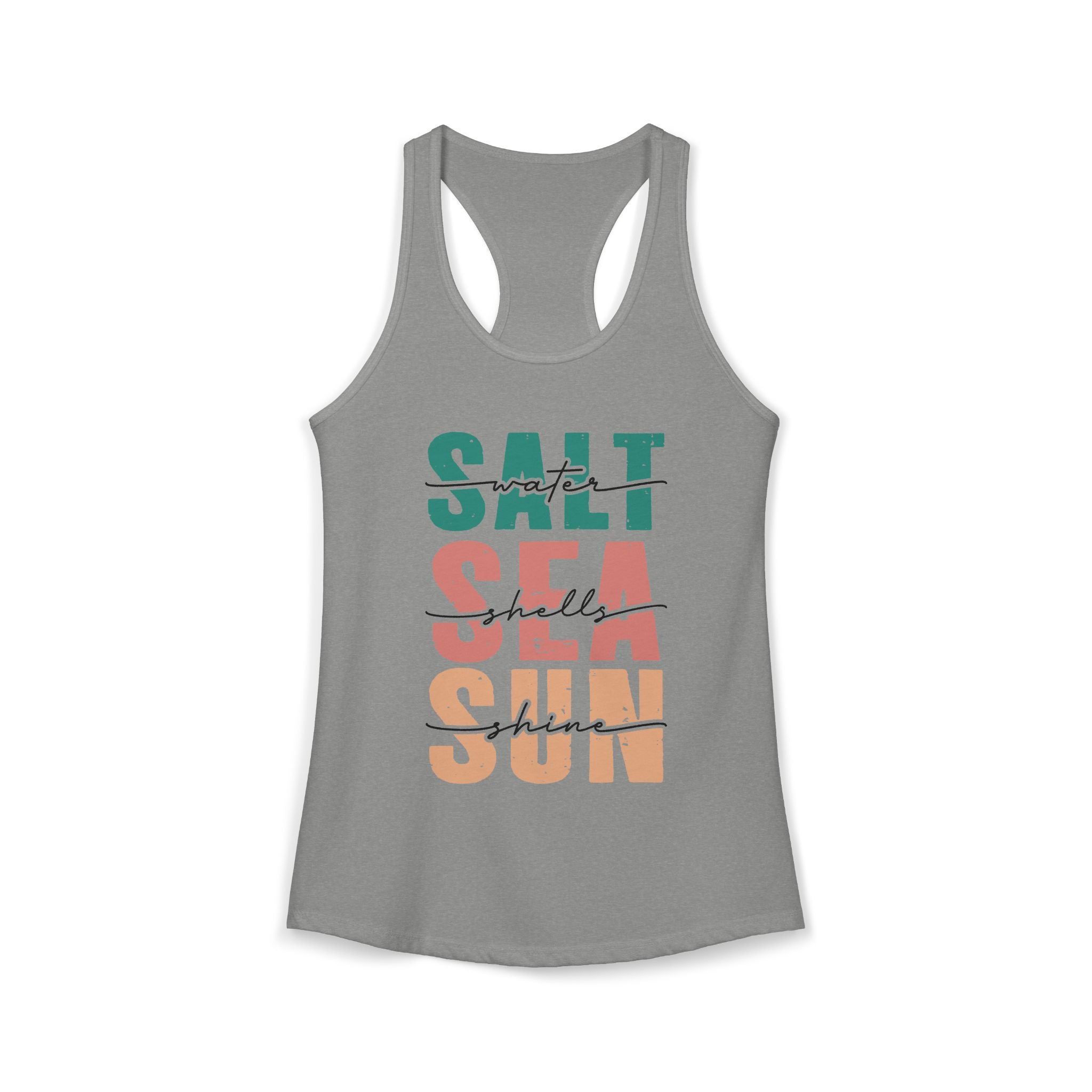 Salt Water, Seashells, Sunshine, -- Women's Ideal Racerback Tank