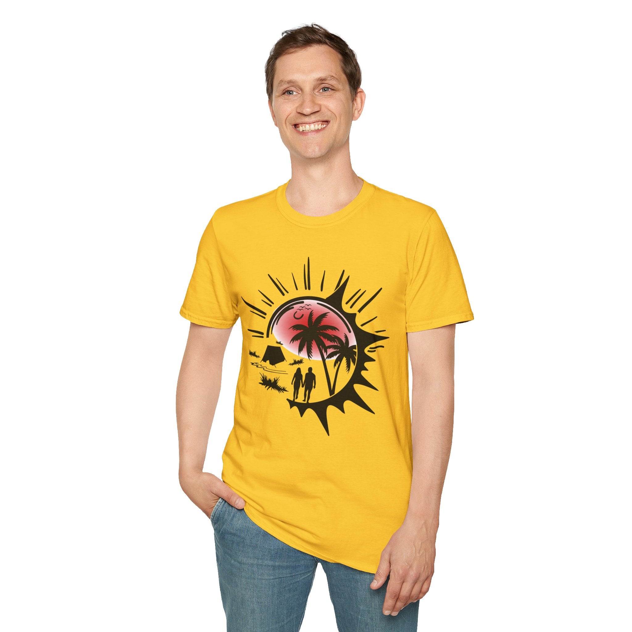 T-Shirt — Tropical Sunset Beach Graphic Tee