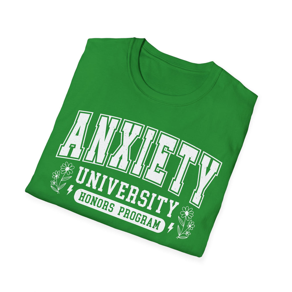 Anxiety University T-Shirt – "Anxiety University Honors Program" College Style Tee