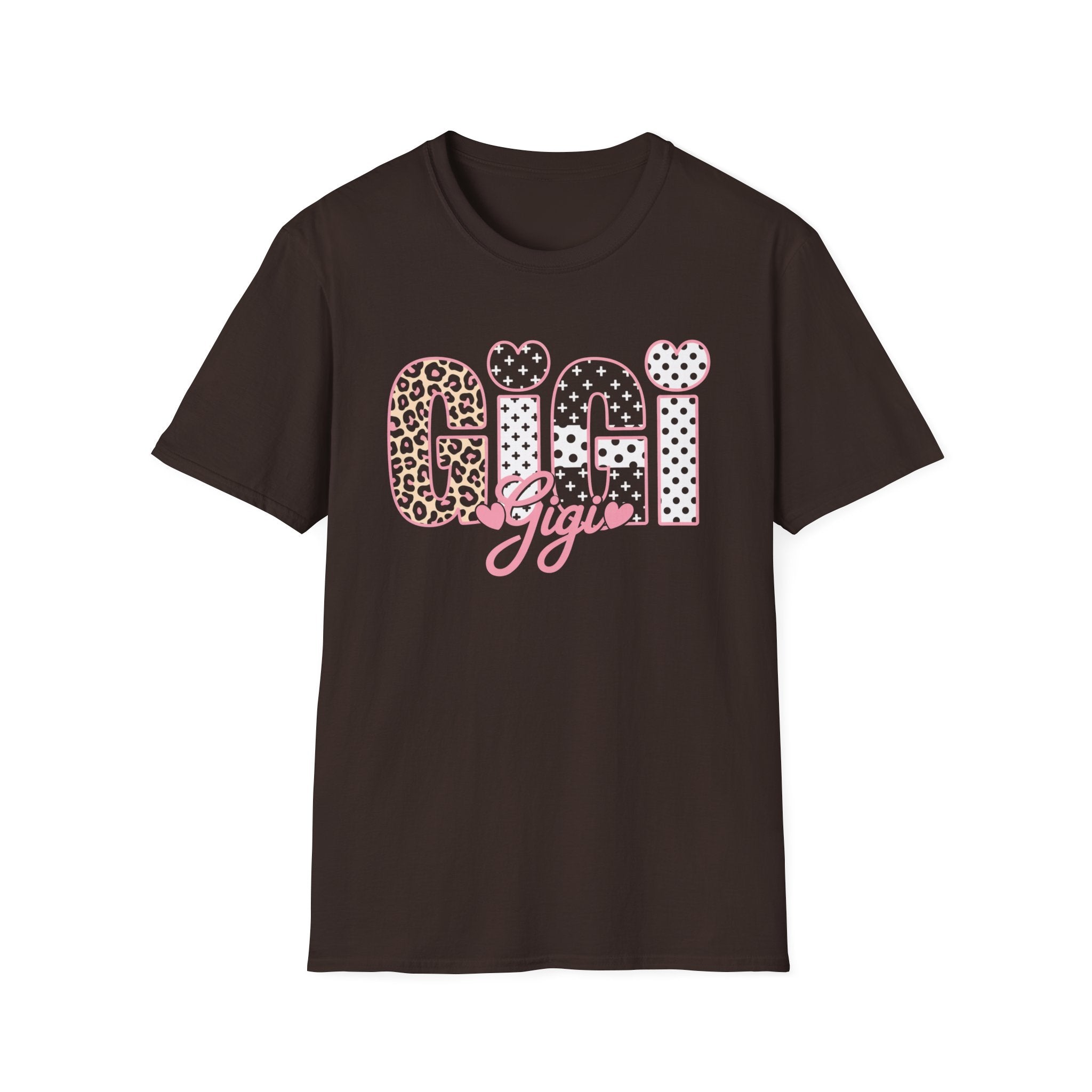 Gigi Floral Heart Tee — Pink 'Gigi' Script Grandmother T-Shirt