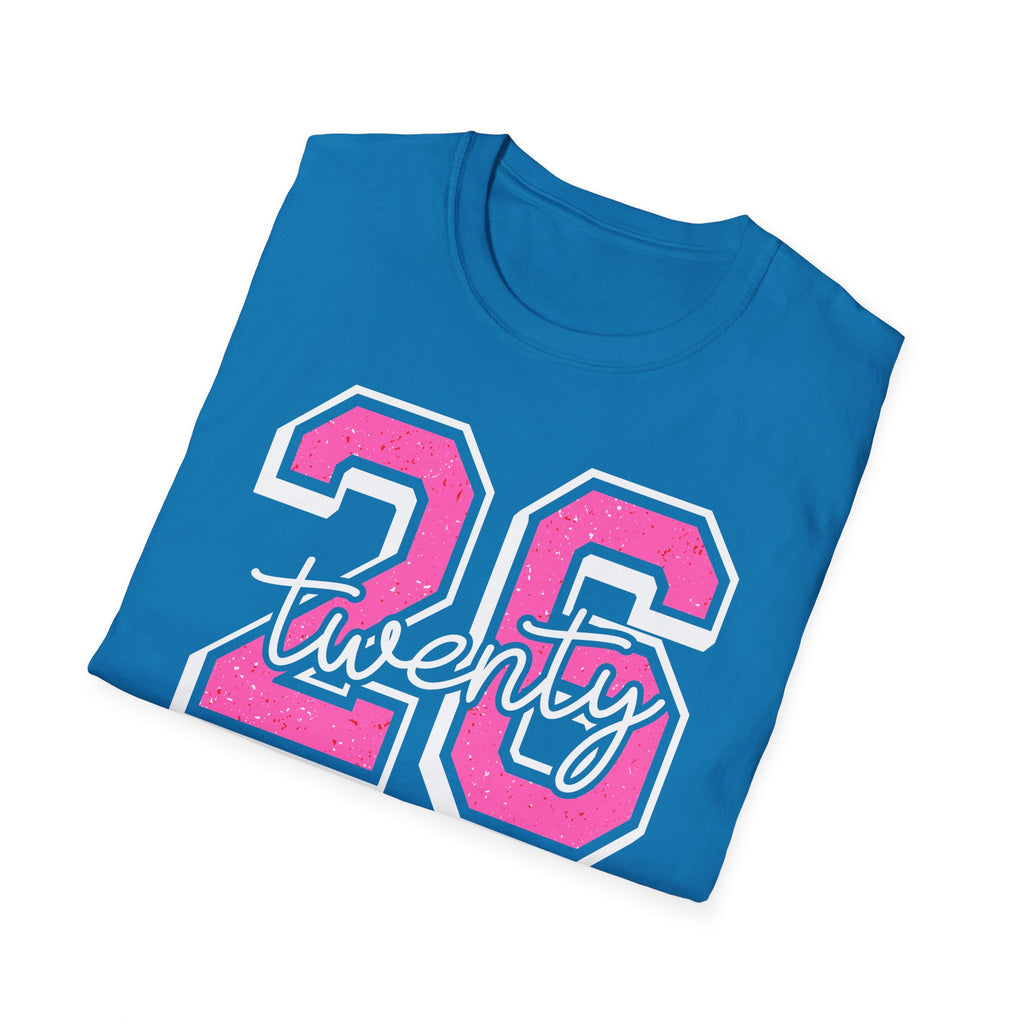 Senior Class of 26 T-Shirt — "twenty 26" Pink Varsity Senior Tee