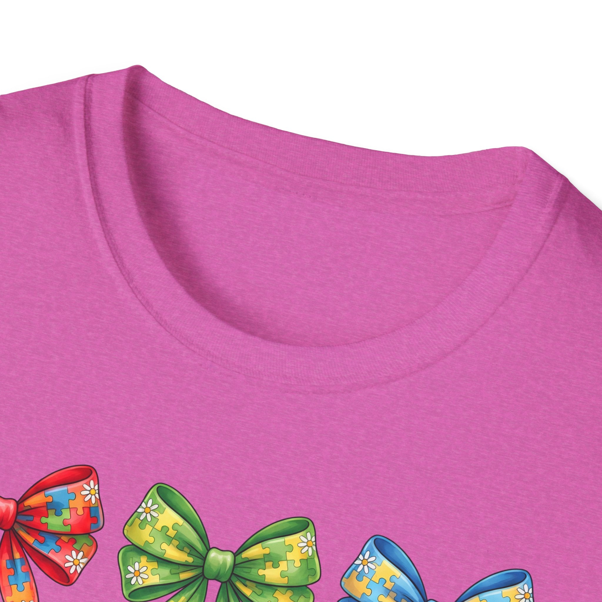 Autism Awareness T-Shirt — "Autism: Accept • Understand • Love" with Colorful Ribbon Bows