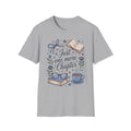 T-Shirt — "Just One More Chapter" Book Lover Tee with Glasses & Coffee