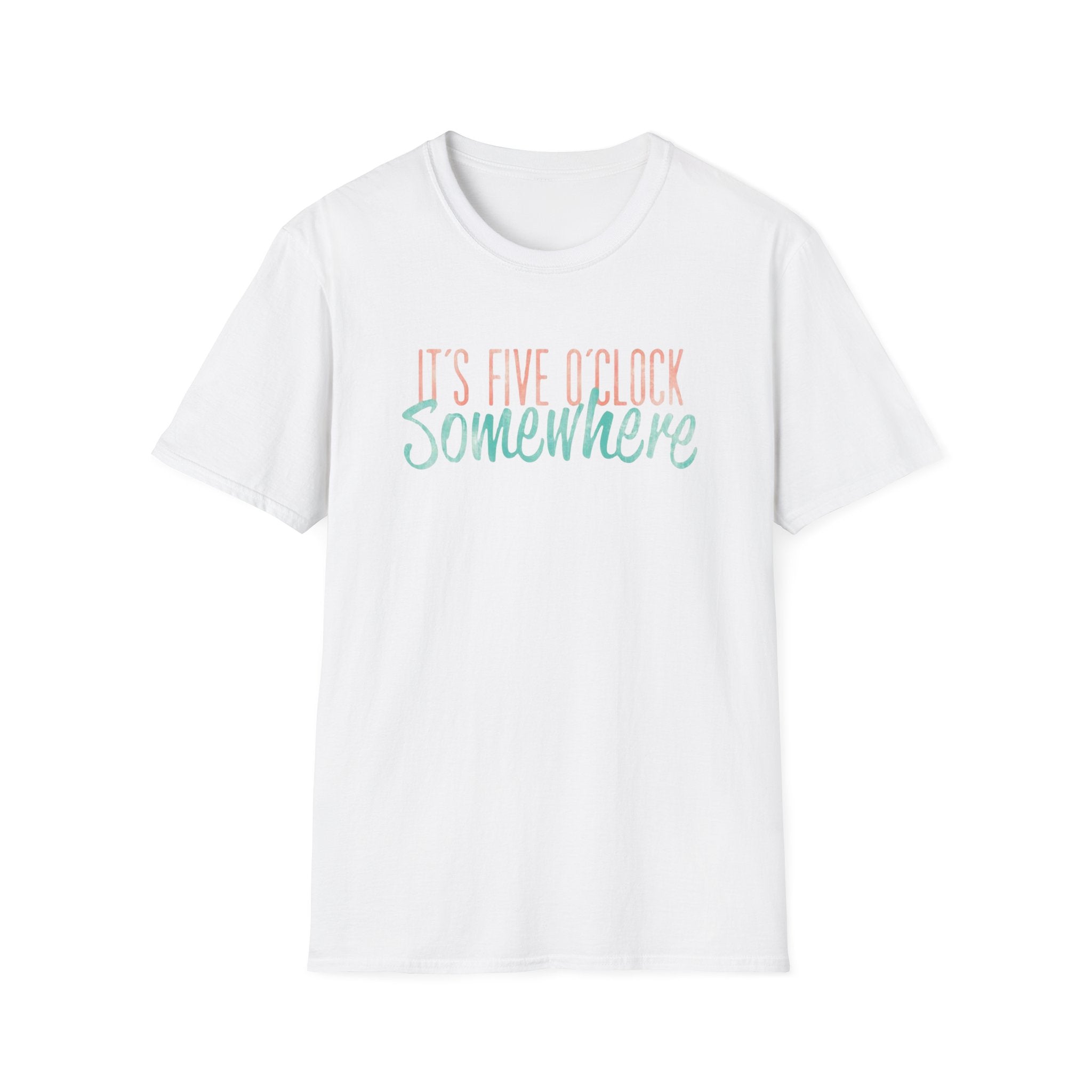 T-Shirt: "It’s Five O’Clock Somewhere" Pastel Vacation Tee