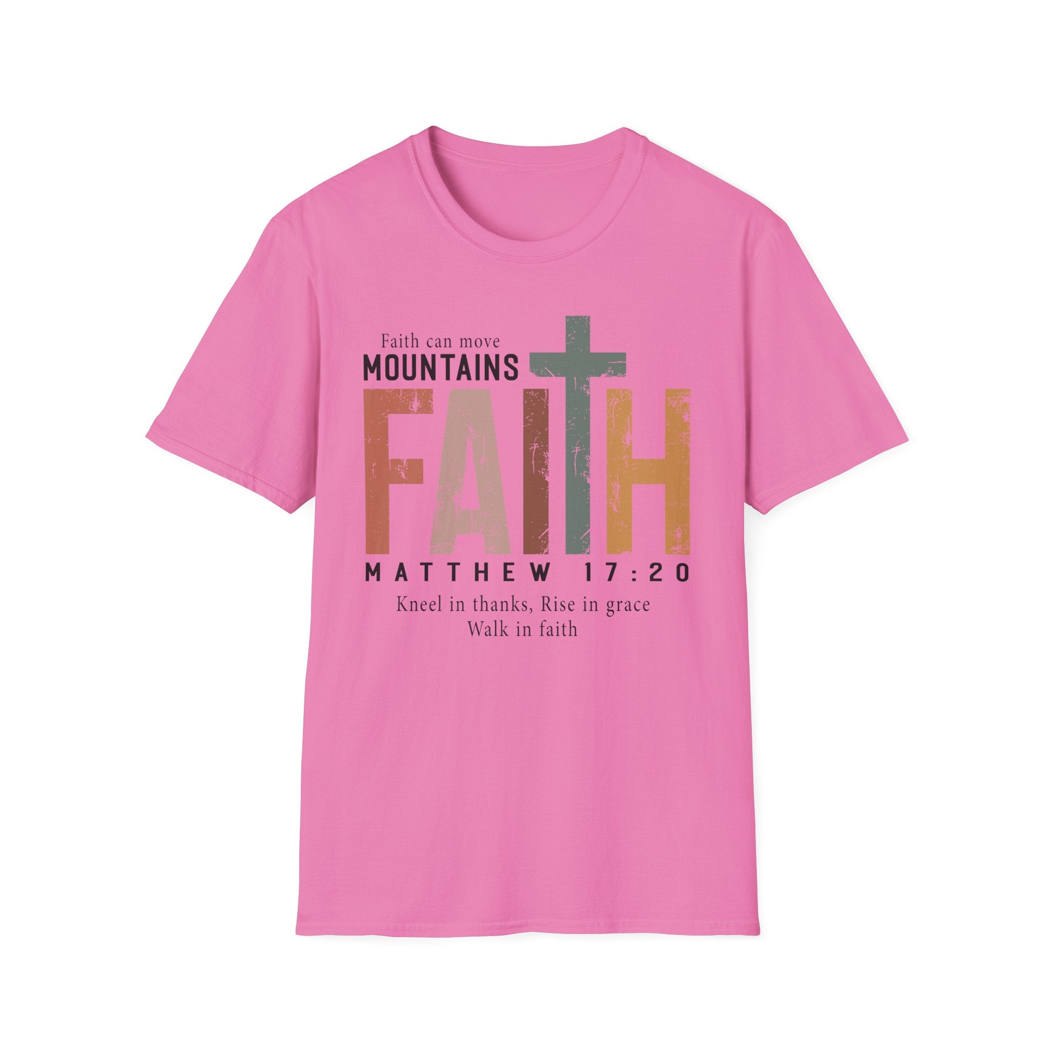 Faith Mountains T-Shirt — Matthew 17:20 Christian Inspirational Tee