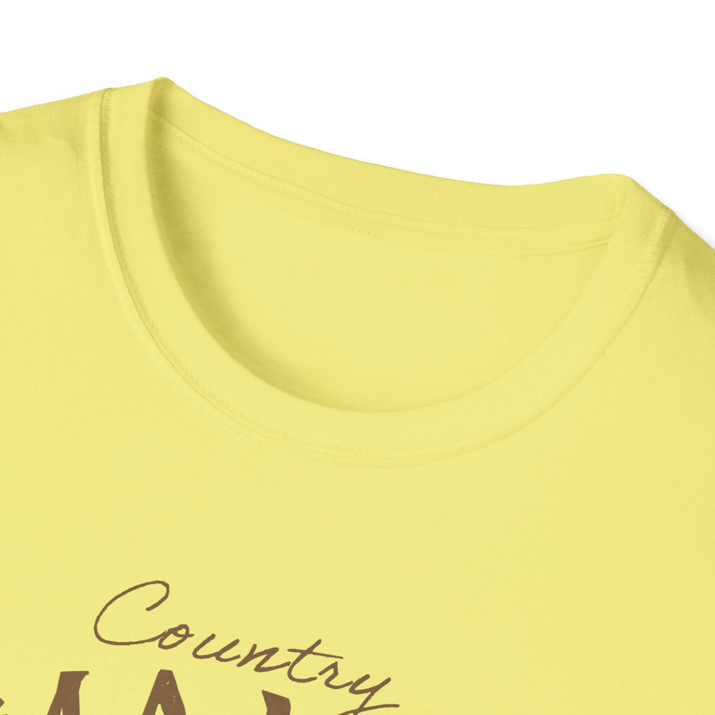 Country Mama T-Shirt — Floral Longhorn Skull Graphic