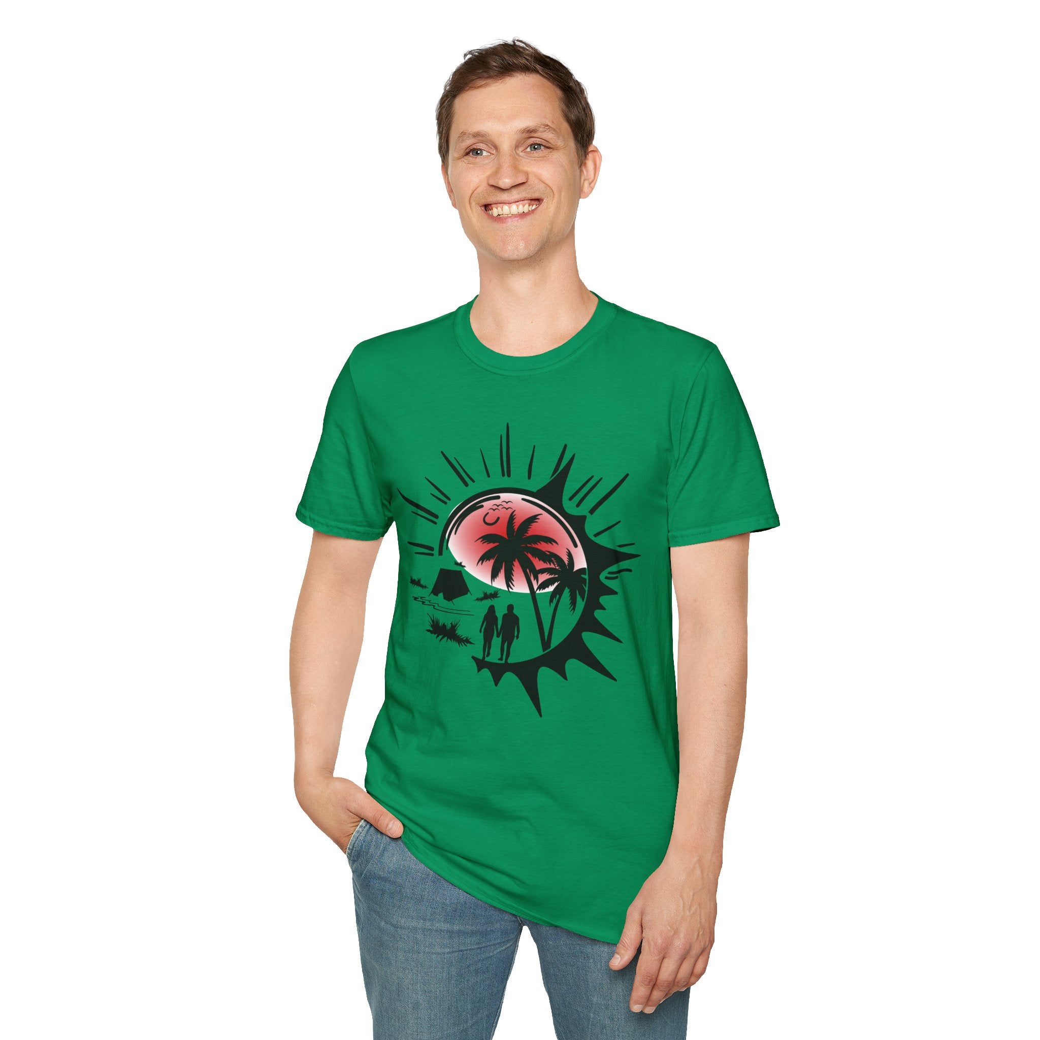 T-Shirt — Tropical Sunset Beach Graphic Tee