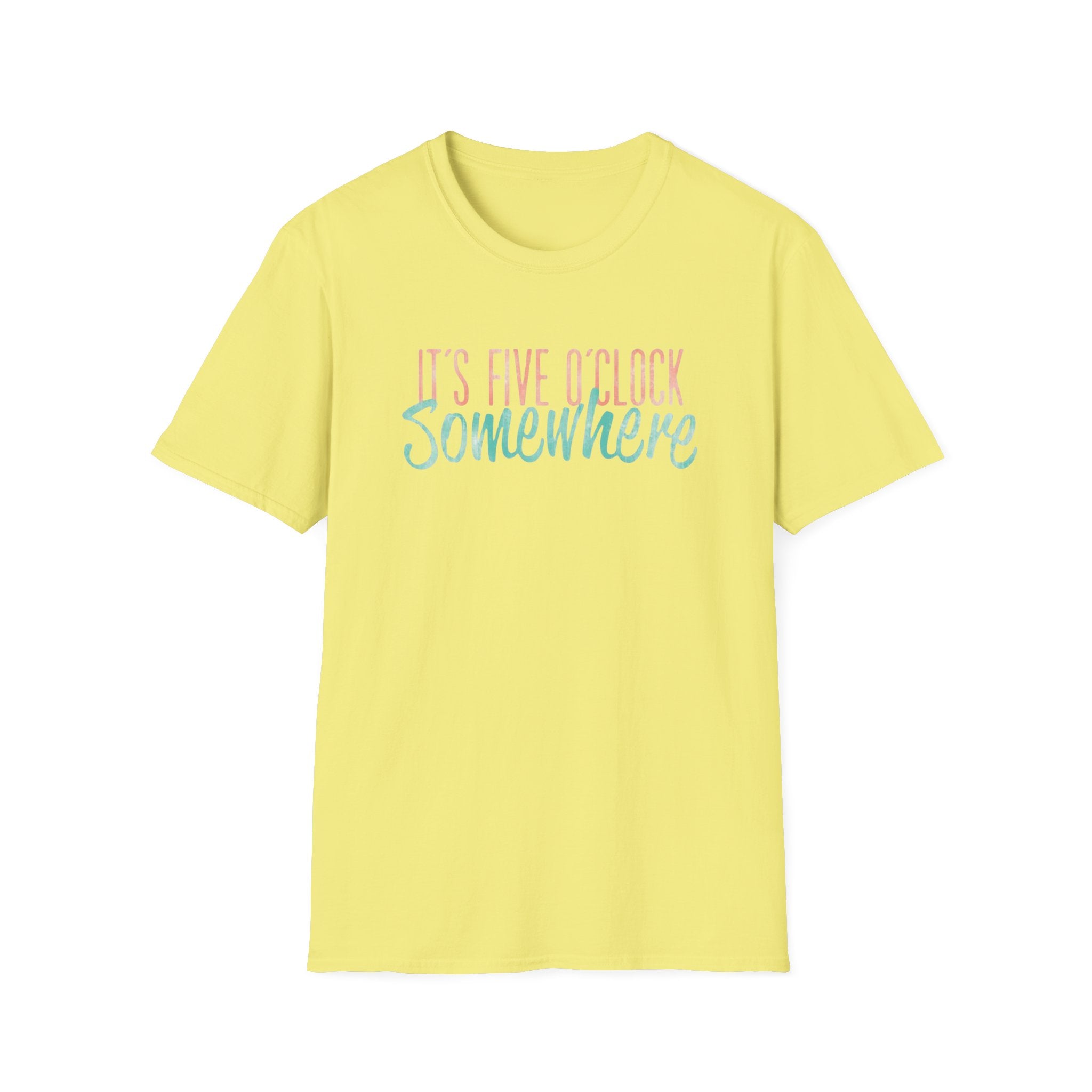 T-Shirt: "It’s Five O’Clock Somewhere" Pastel Vacation Tee