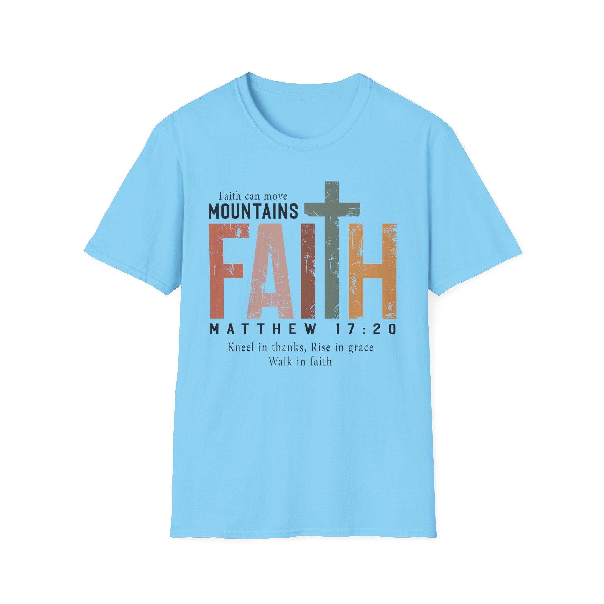 Faith Mountains T-Shirt — Matthew 17:20 Christian Inspirational Tee