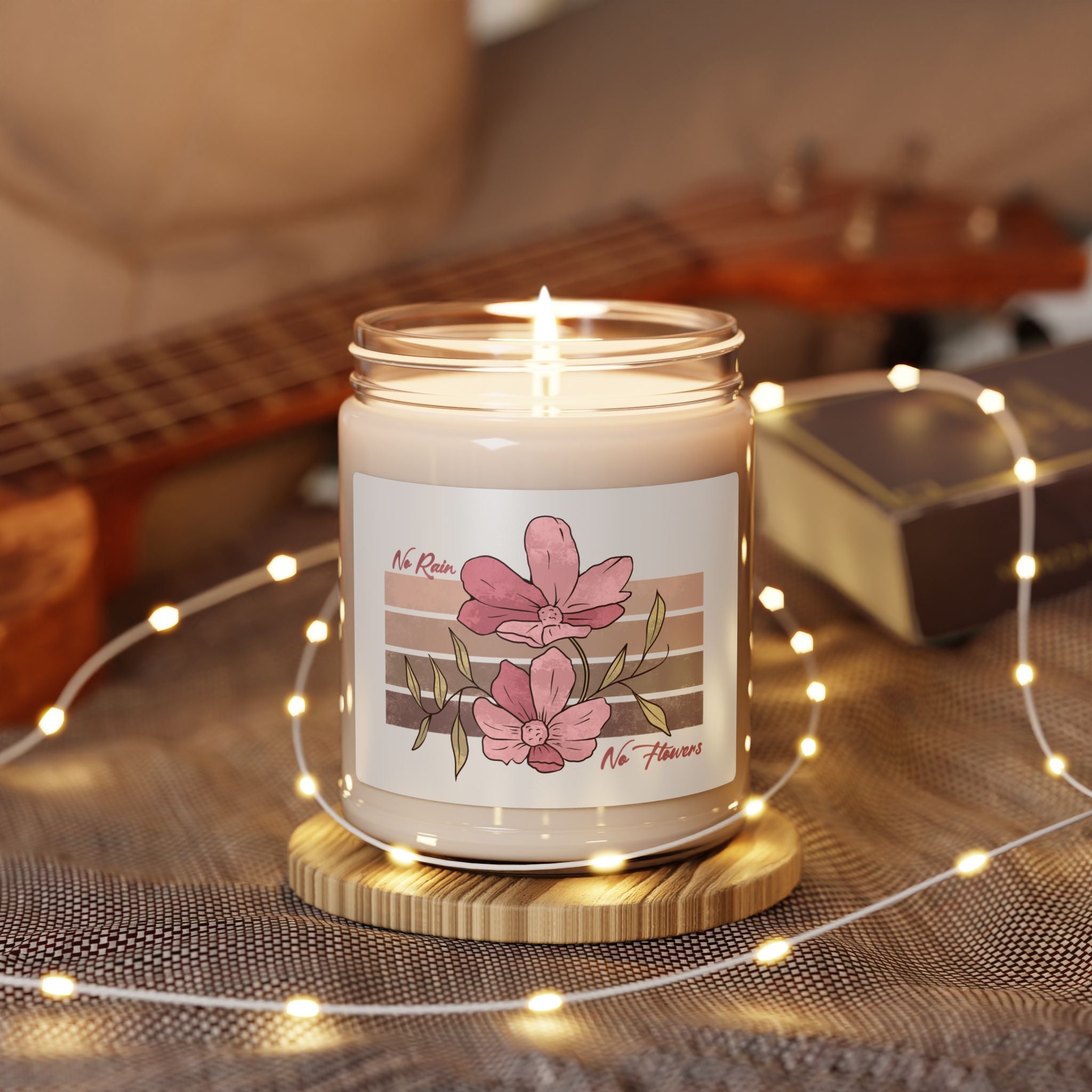 Floral Soy Candle — 9oz Pink Magnolia Scented Jar