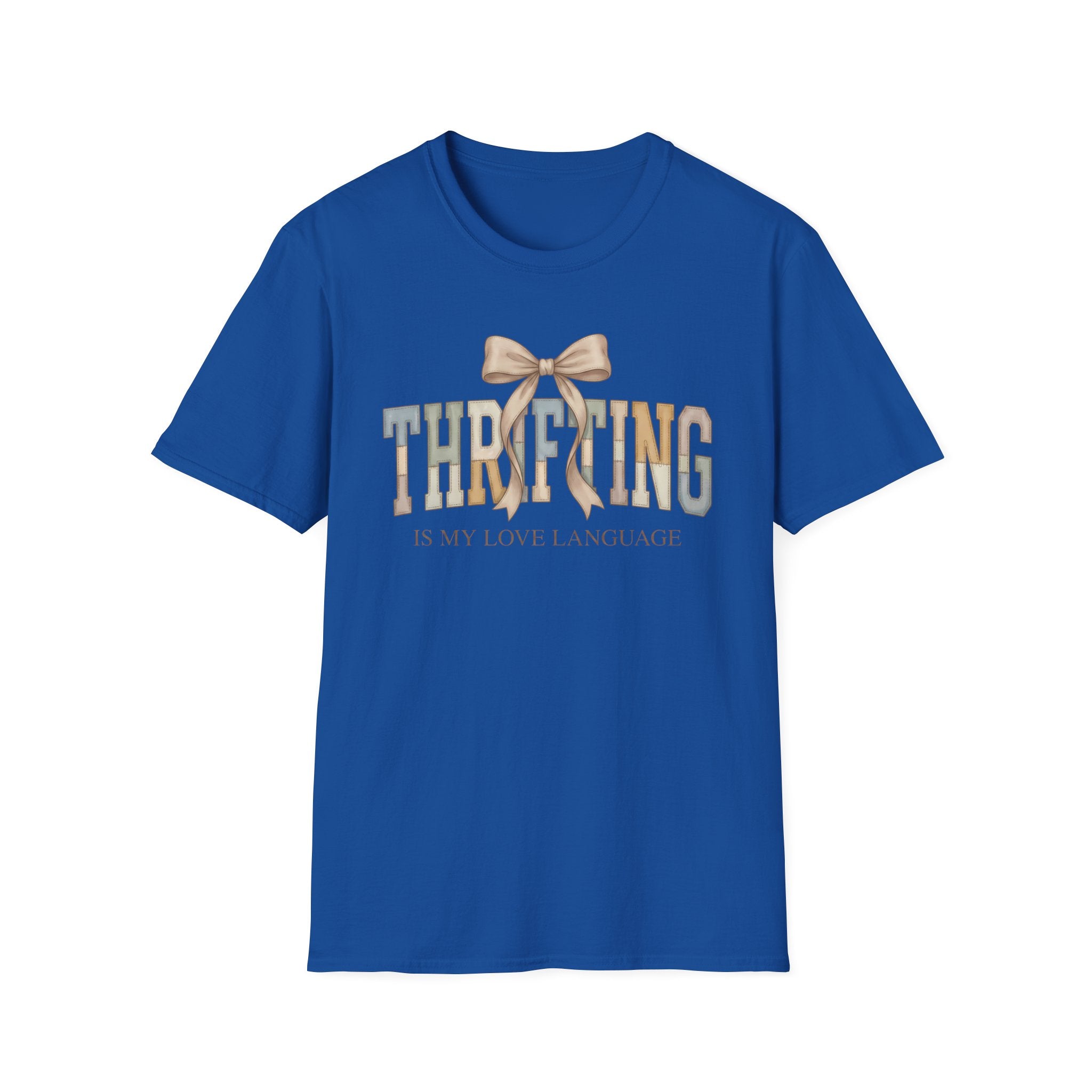 Thrifting Is My Love Language T-Shirt – Retro Bow Vintage Vibe Tee for Thrift Lovers