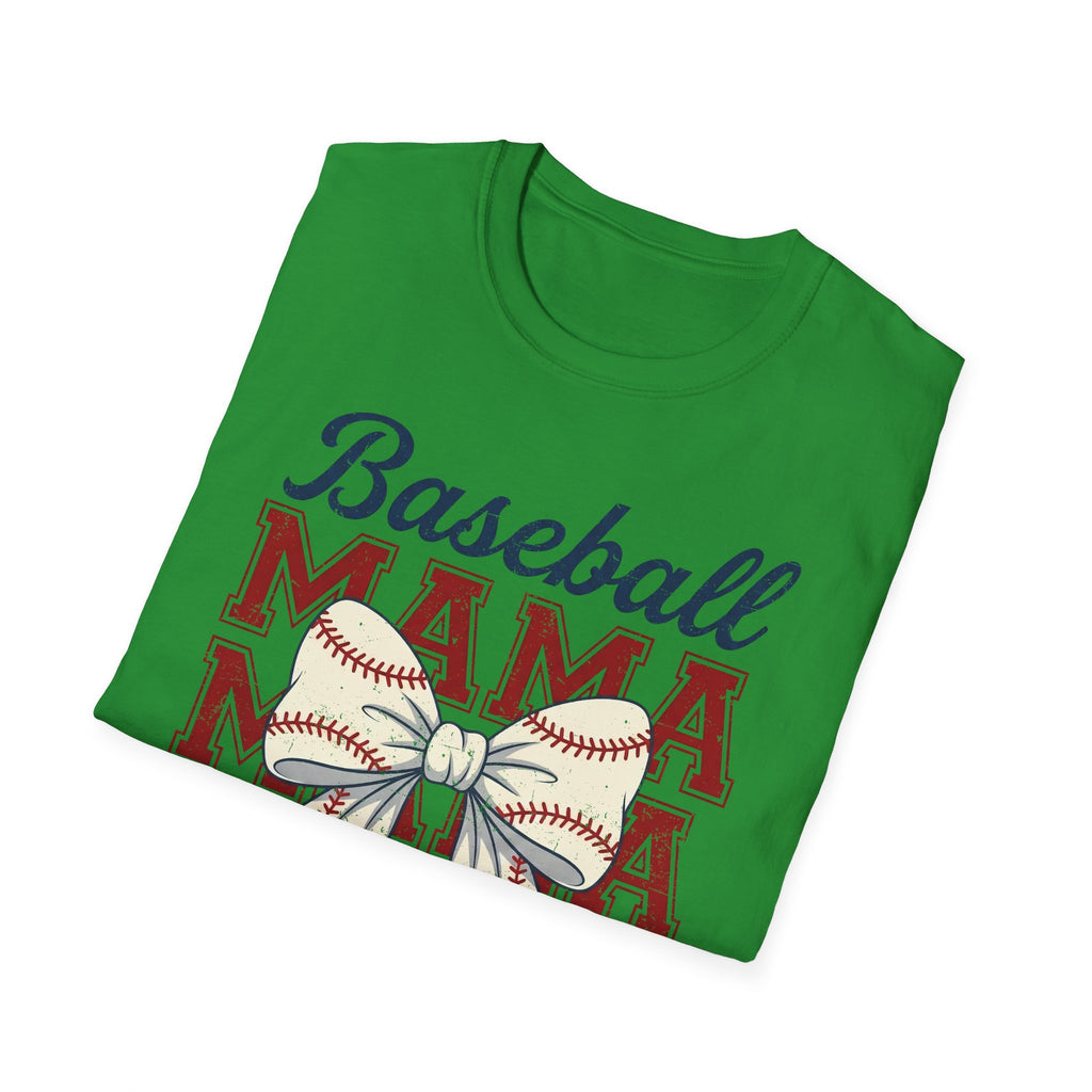 Baseball Mama T-Shirt — Retro Bow Baseball Mom Tee