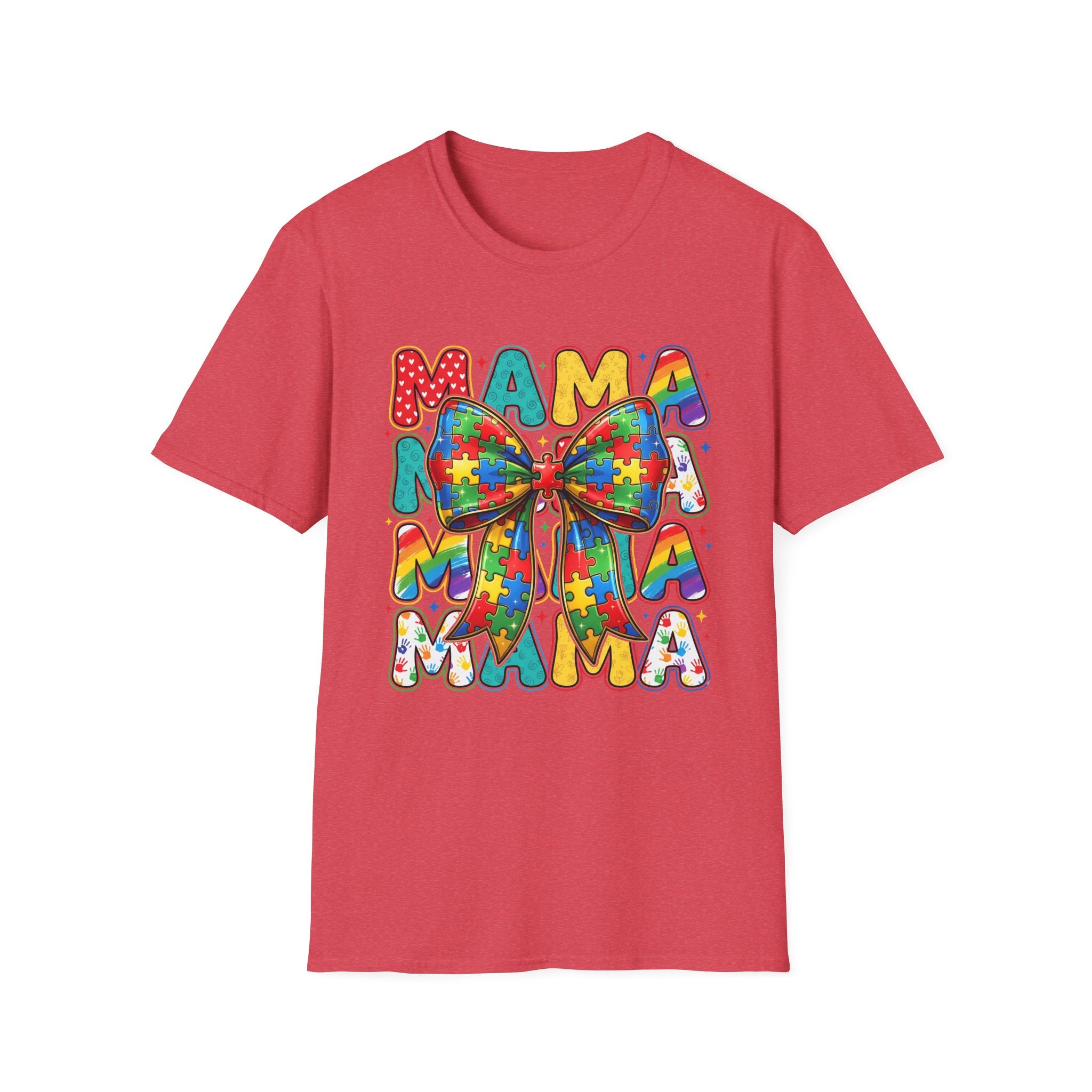 Autism Awareness Mama T-Shirt — Puzzle Ribbon Mom Tee for Autism Support
