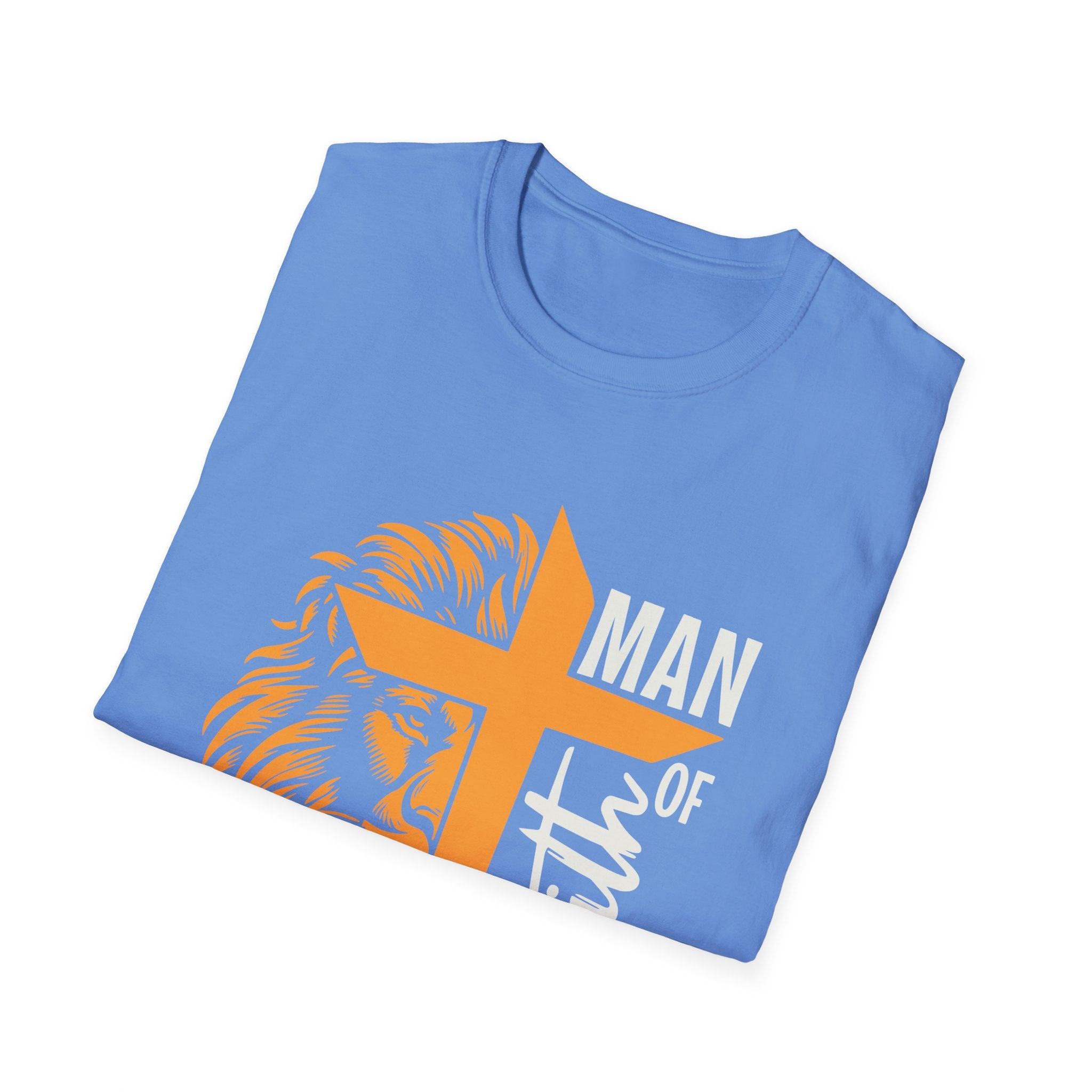 Man of Faith T-Shirt — Lion & Cross Christian Tee (1 Corinthians 16:13)