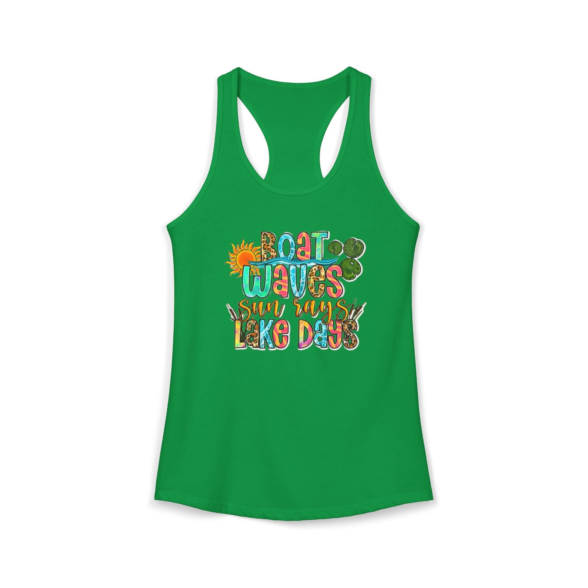 Boat Waves, Sun Rays, Lake Days -- Women's Ideal Racerback Tank