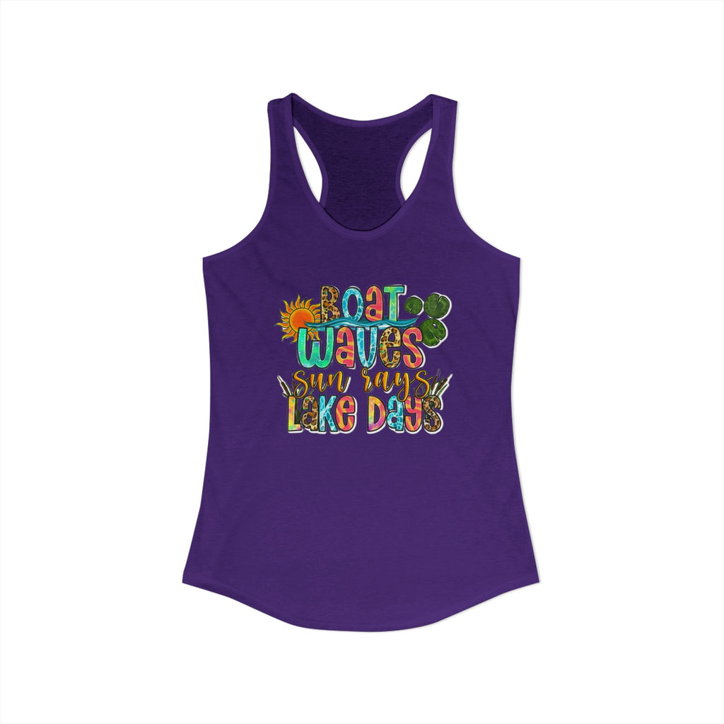 Boat Waves, Sun Rays, Lake Days -- Women's Ideal Racerback Tank