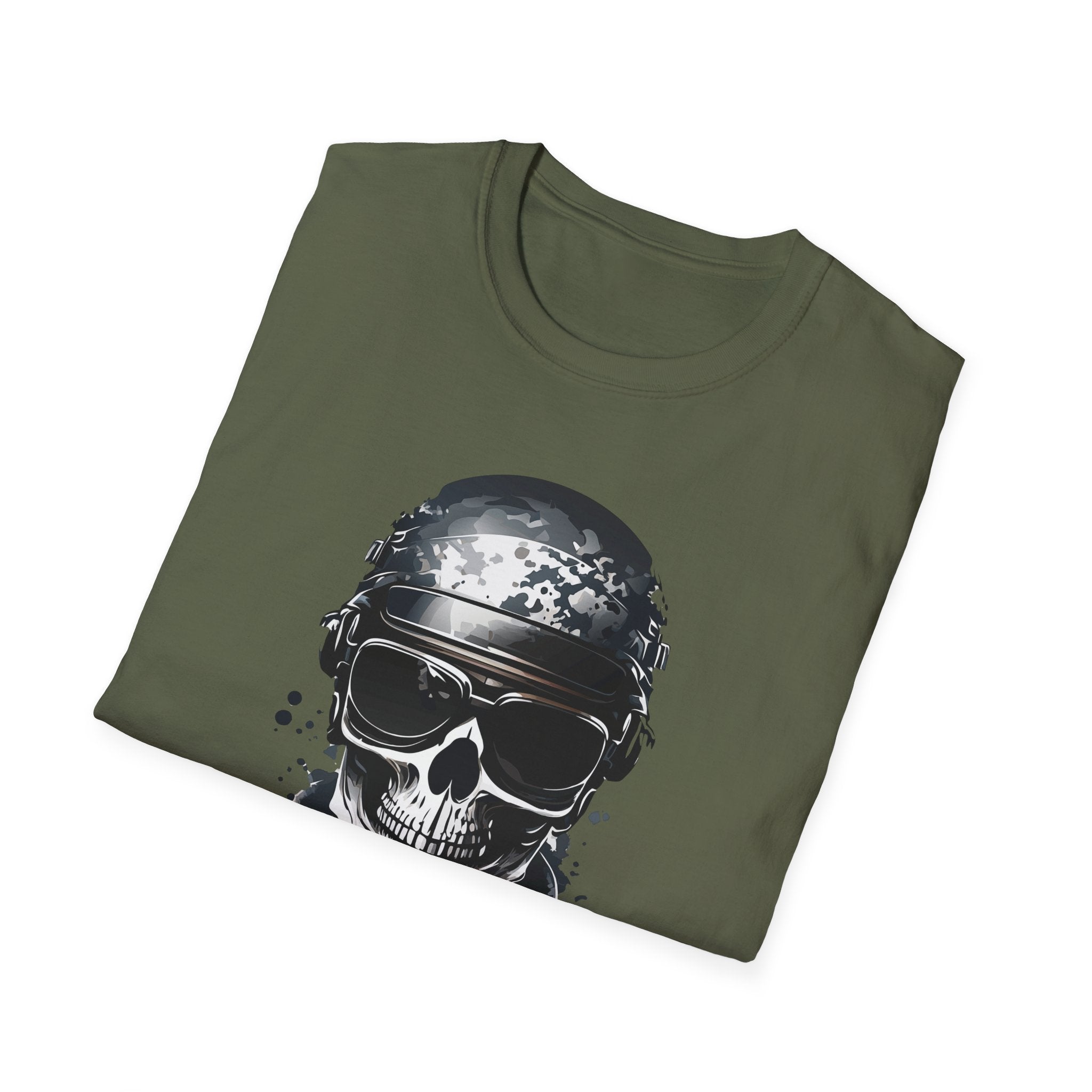 Skull Soldier Graphic T-Shirt — Tactical Skull Helmet Design