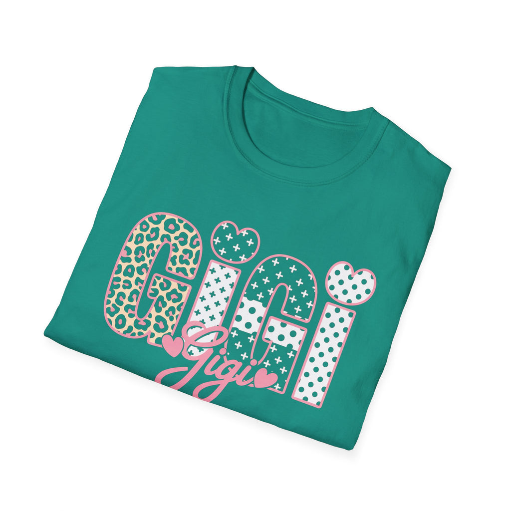 Gigi Floral Heart Tee — Pink 'Gigi' Script Grandmother T-Shirt