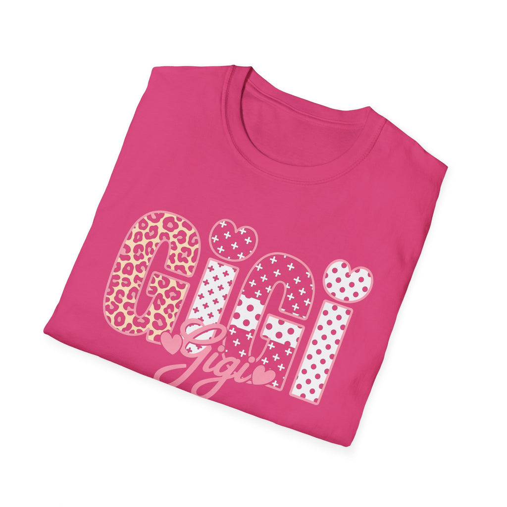 Gigi Floral Heart Tee — Pink 'Gigi' Script Grandmother T-Shirt