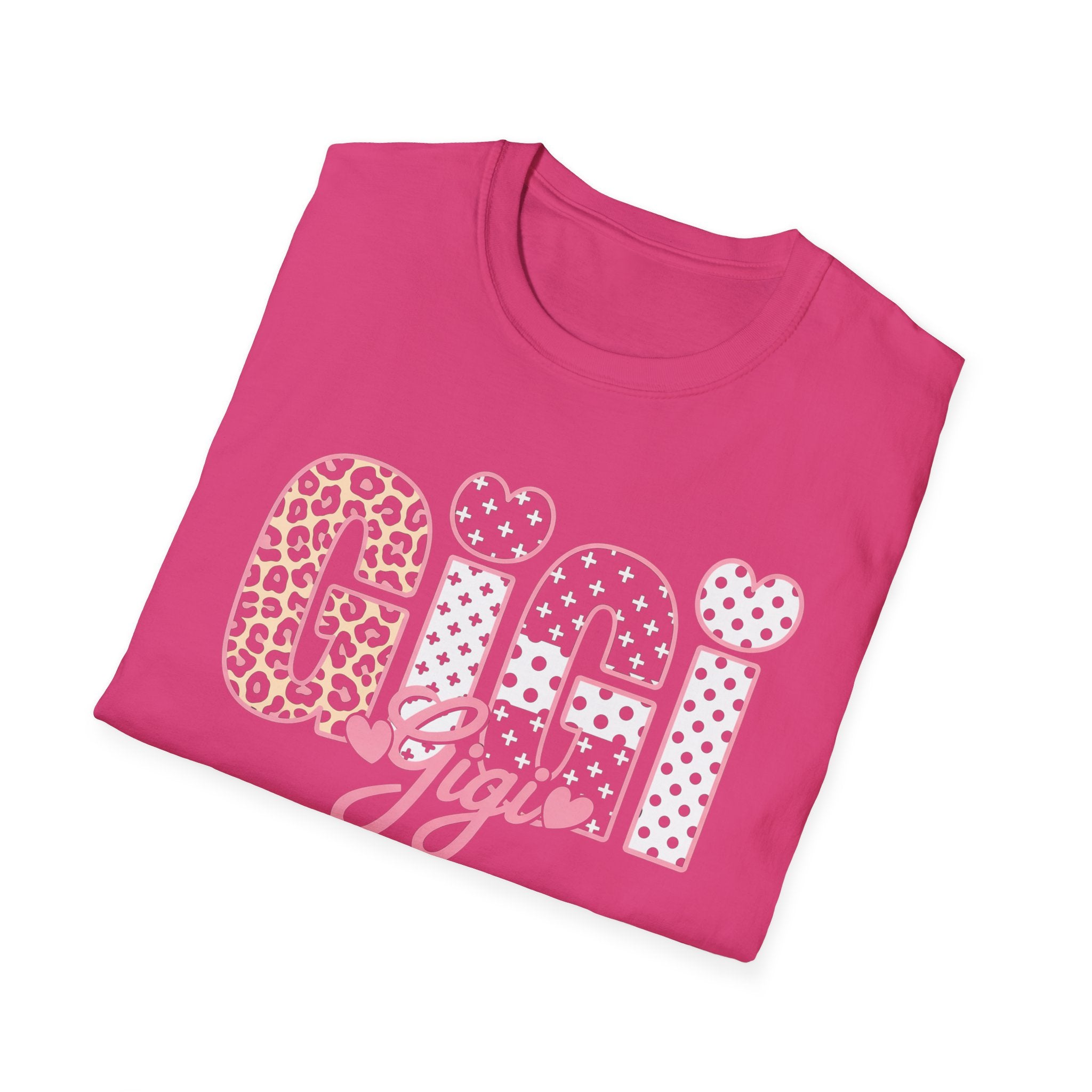 Gigi Floral Heart Tee — Pink 'Gigi' Script Grandmother T-Shirt