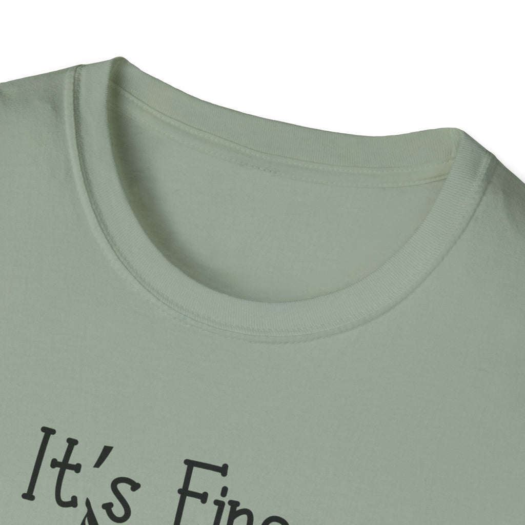 It's Fine Cat T-Shirt — Funny Grunge Cat Graphic Tee ("It's Fine I'm Fine Everything Is Fine")