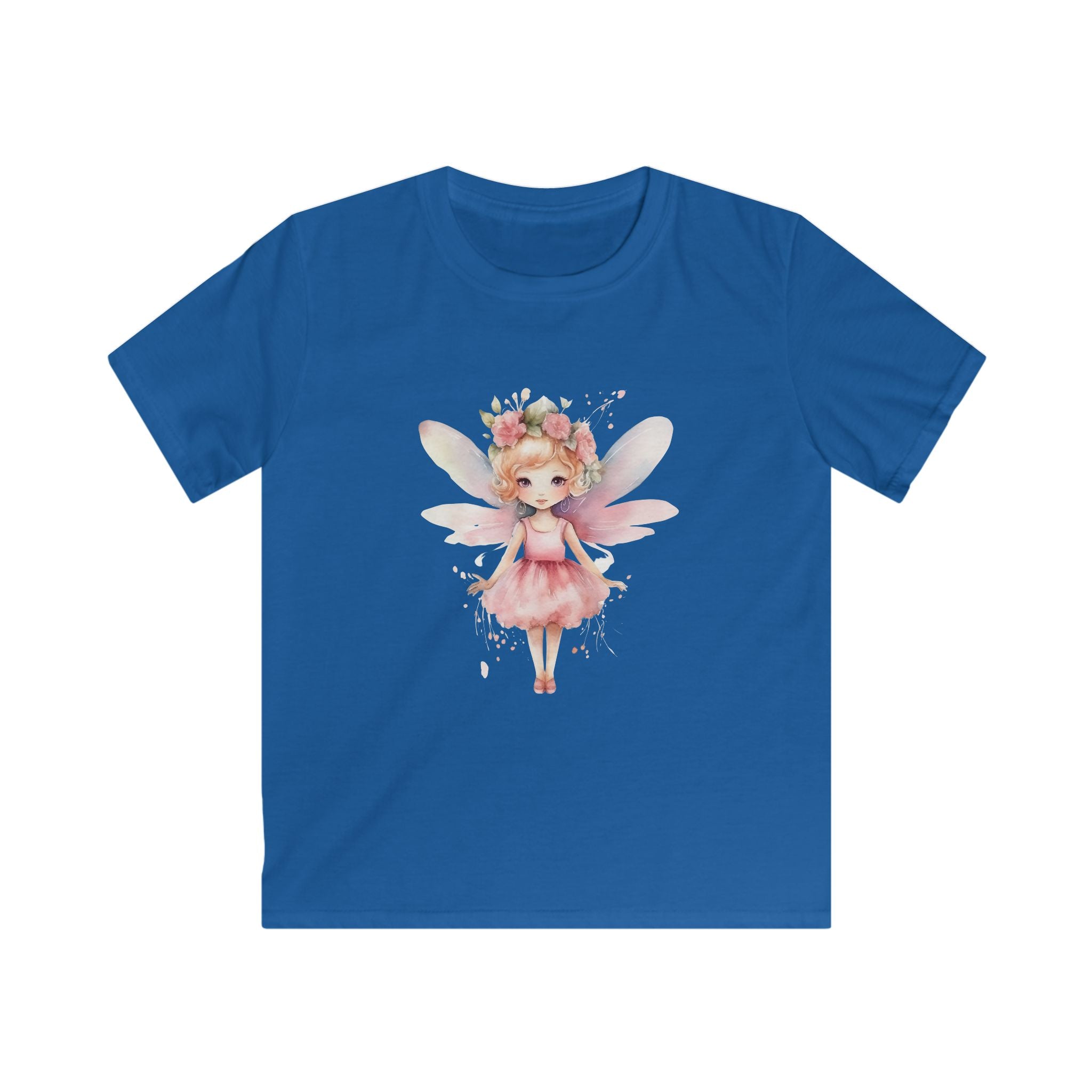 Kids Fairy Tee — Pink Watercolor Flower Fairy Shirt for Girls
