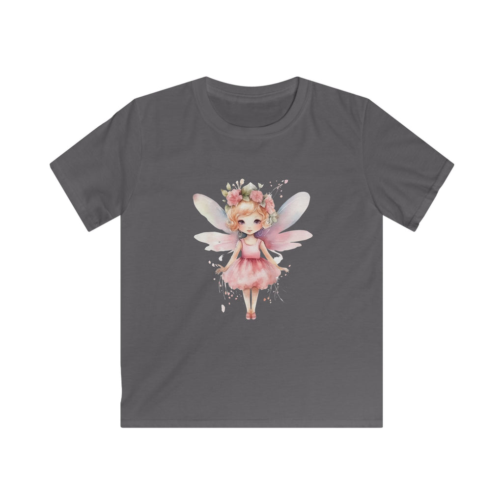 Kids Fairy Tee — Pink Watercolor Flower Fairy Shirt for Girls