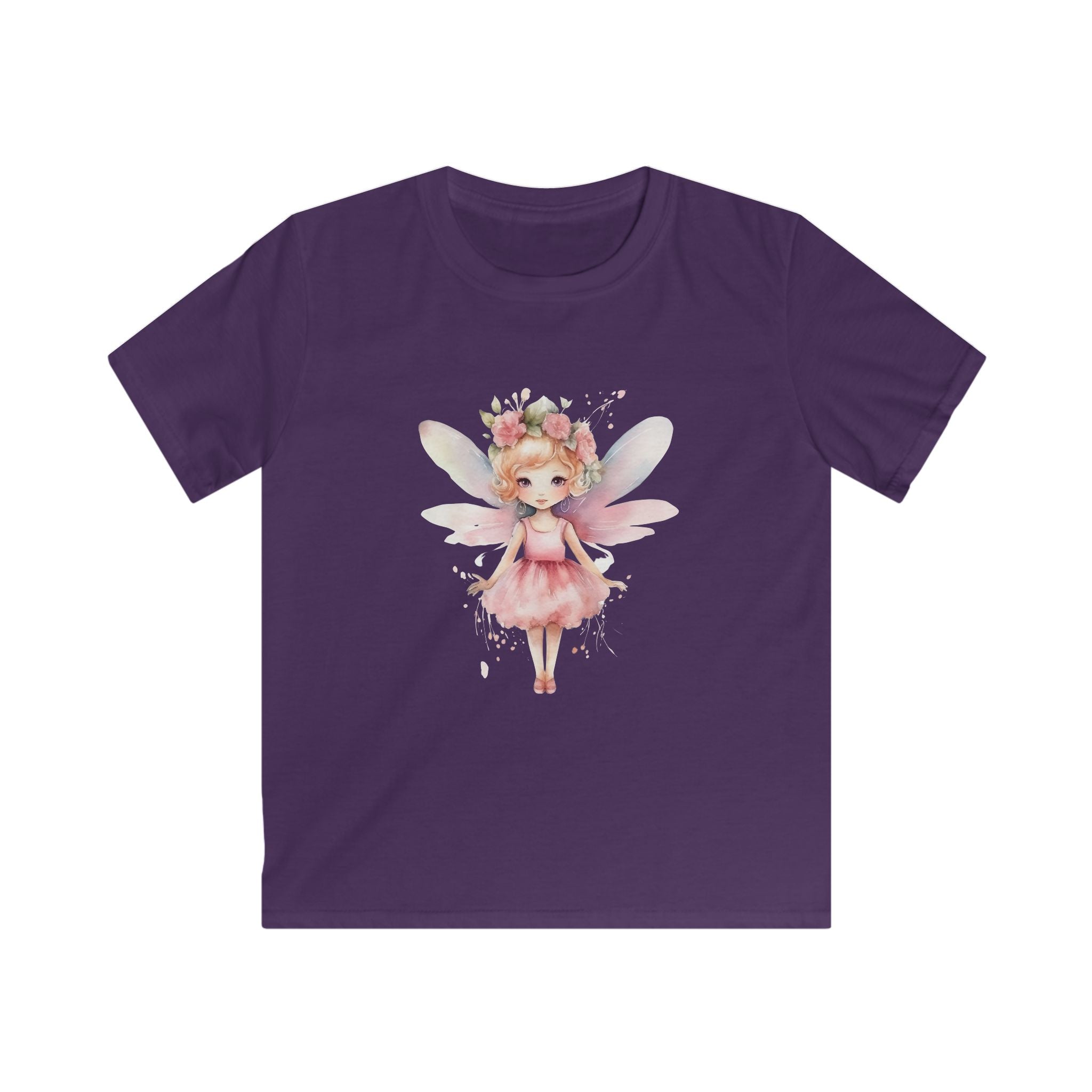 Kids Fairy Tee — Pink Watercolor Flower Fairy Shirt for Girls
