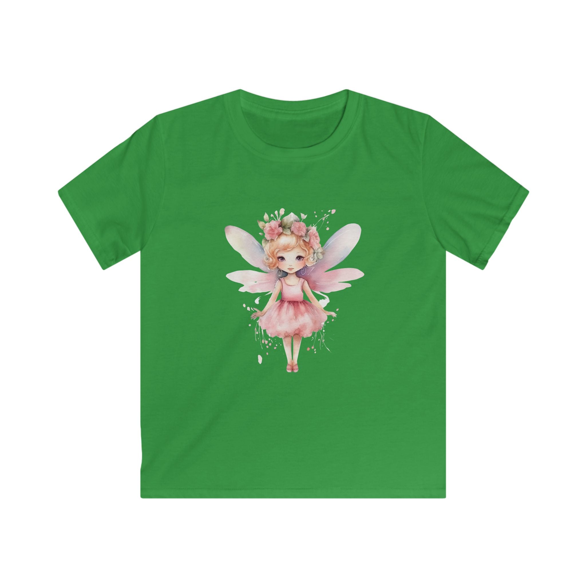 Kids Fairy Tee — Pink Watercolor Flower Fairy Shirt for Girls