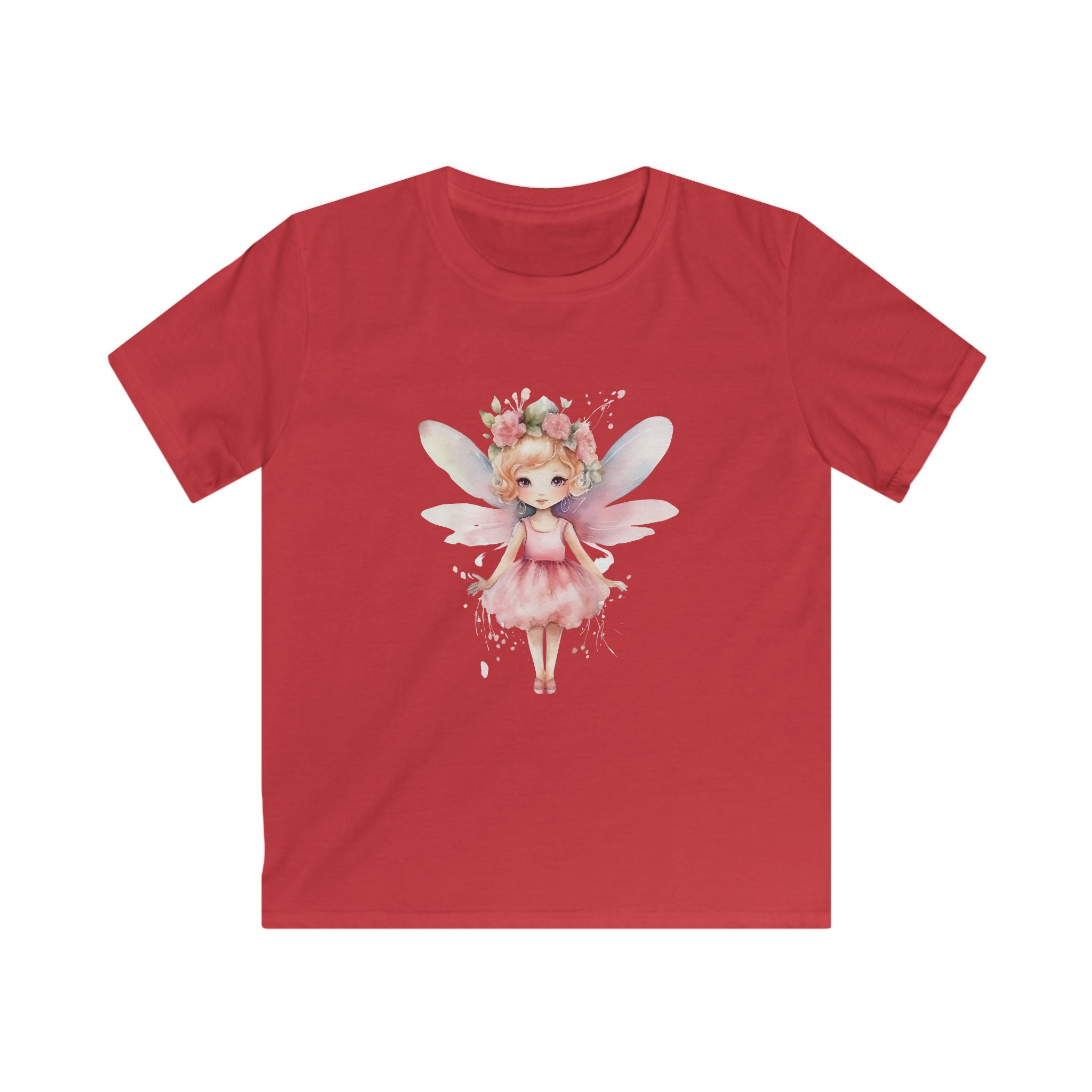 Kids Fairy Tee — Pink Watercolor Flower Fairy Shirt for Girls