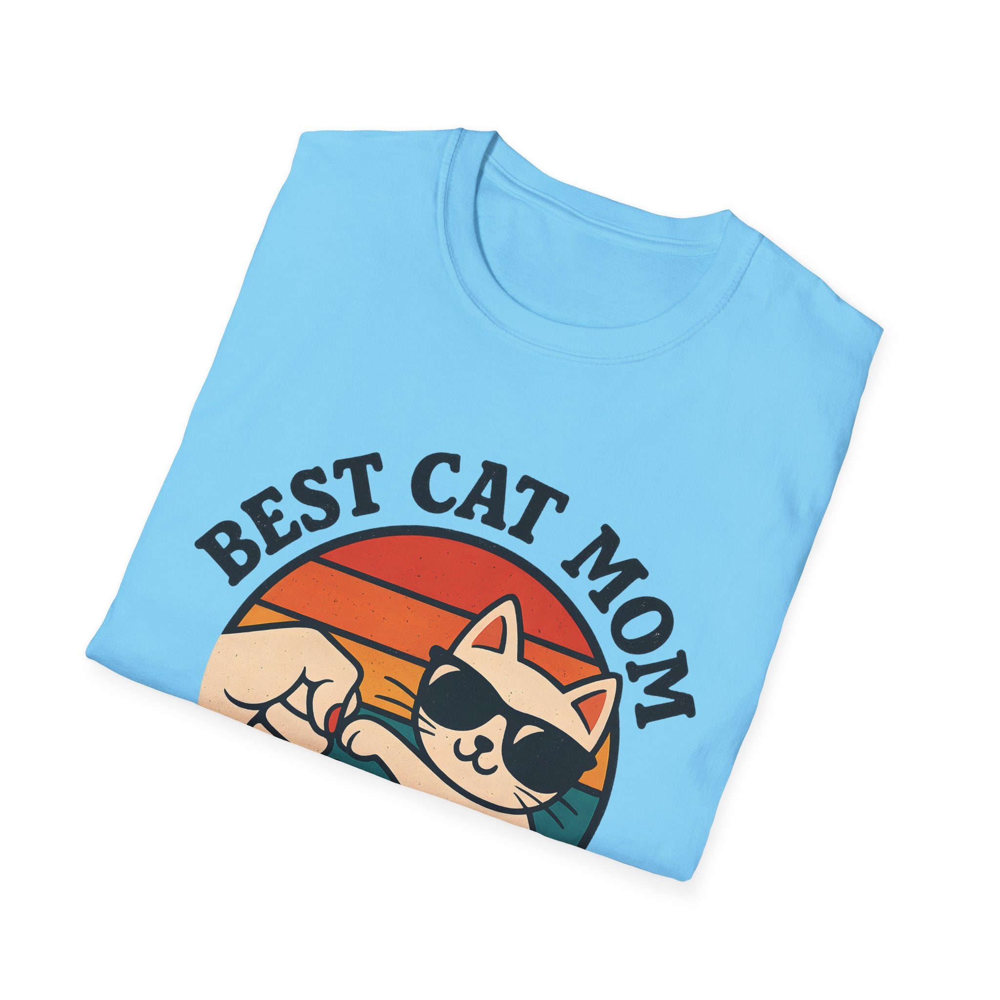 Best Cat Mom Ever T-Shirt — Cute Retro Cat Fist Bump Tee for Cat Lovers, Mother's Day Gift