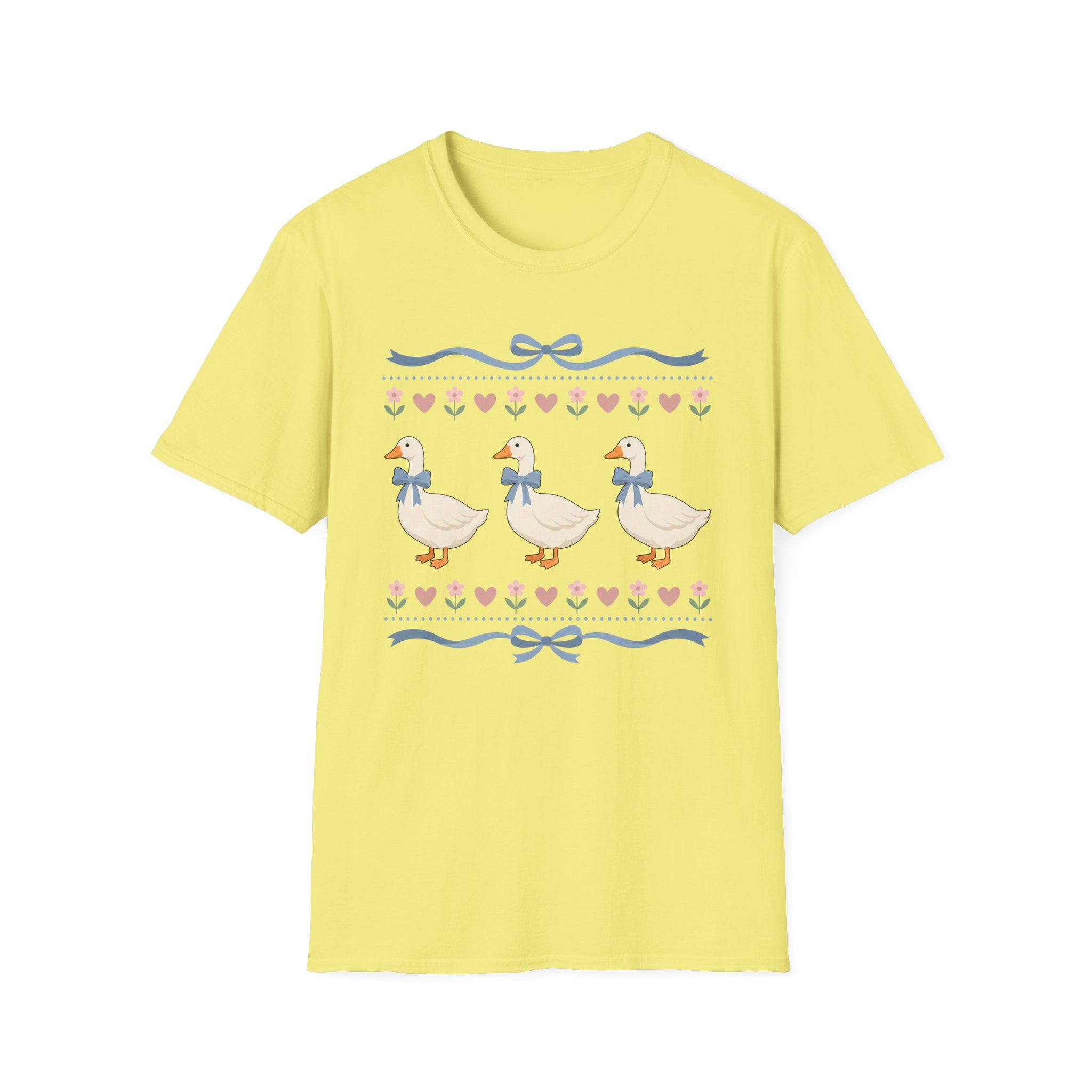 Duck Trio Tee — Cute Pastel Ducks with Bows Spring/Summer Graphic T-Shirt