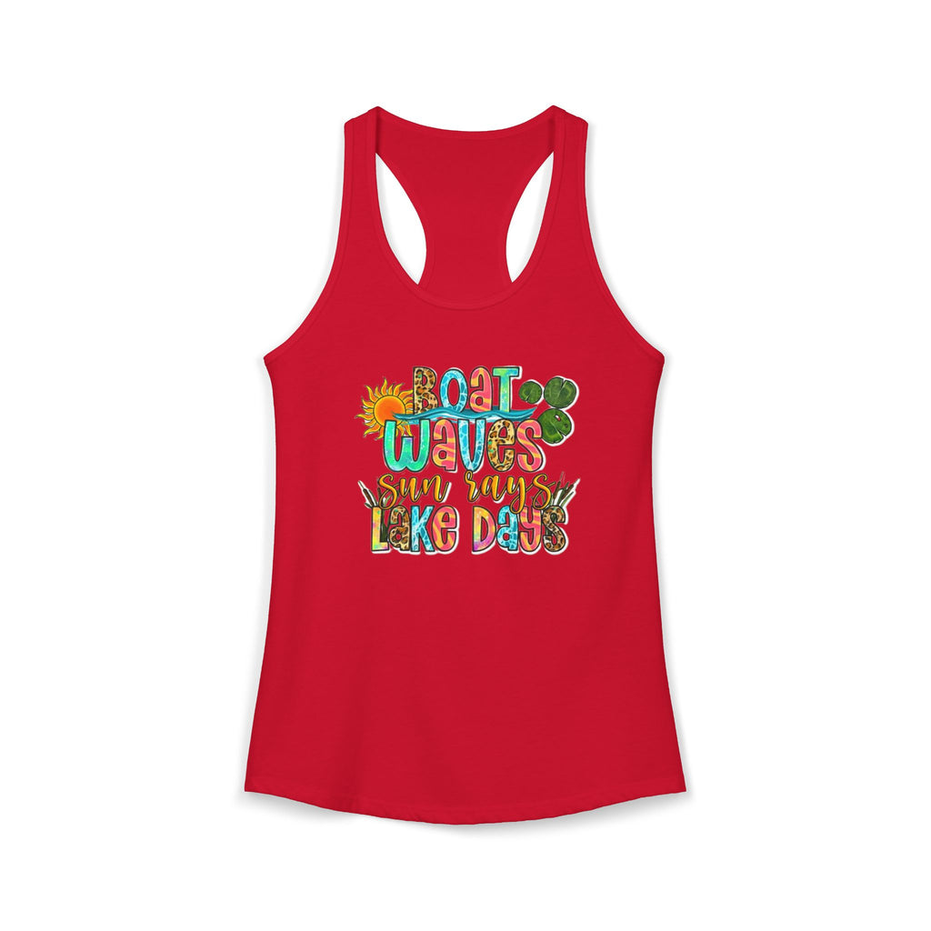 Boat Waves, Sun Rays, Lake Days -- Women's Ideal Racerback Tank