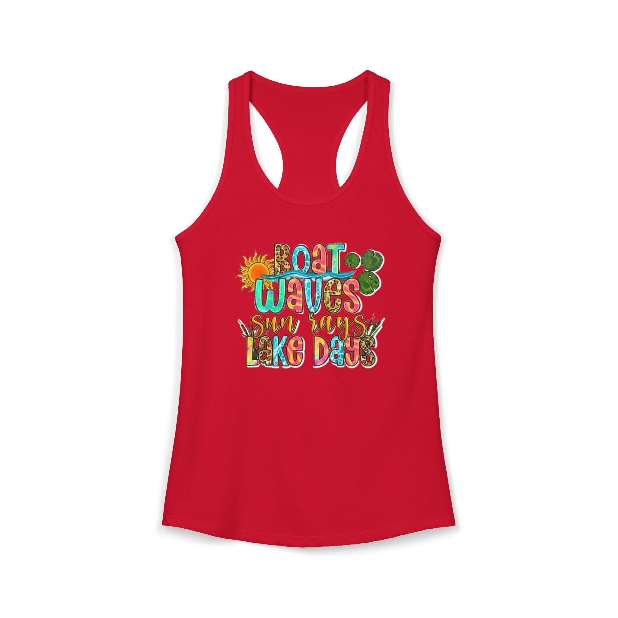 Boat Waves, Sun Rays, Lake Days -- Women's Ideal Racerback Tank