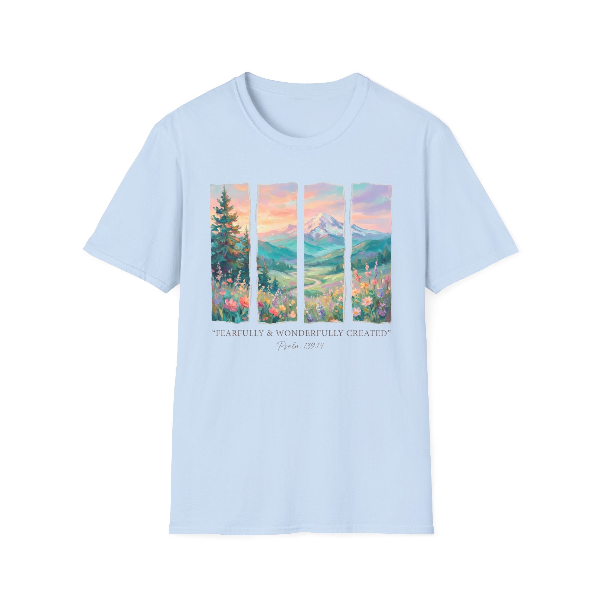 Mountain Sunrise Scenic T-Shirt – "The World Is A Wonderful Place" Nature Tee