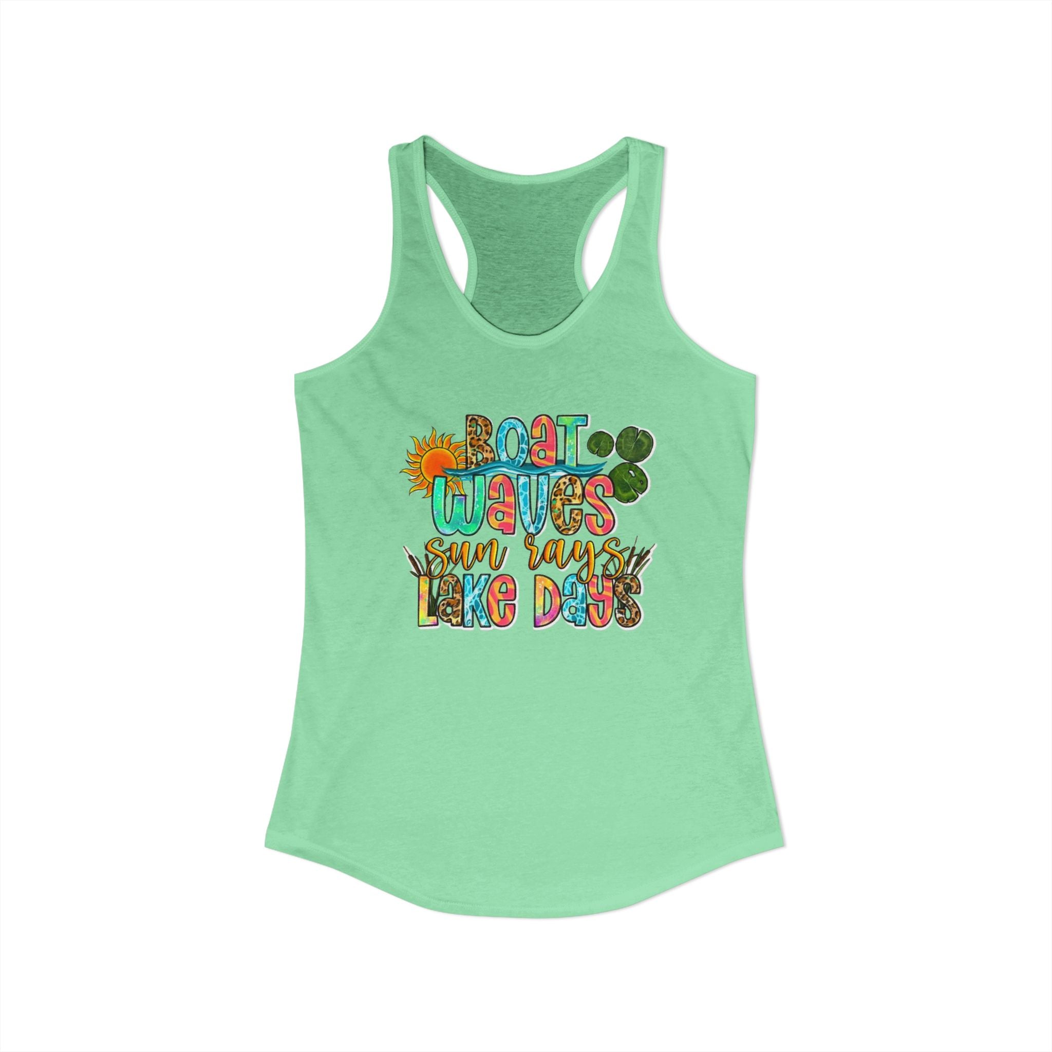 Boat Waves, Sun Rays, Lake Days -- Women's Ideal Racerback Tank