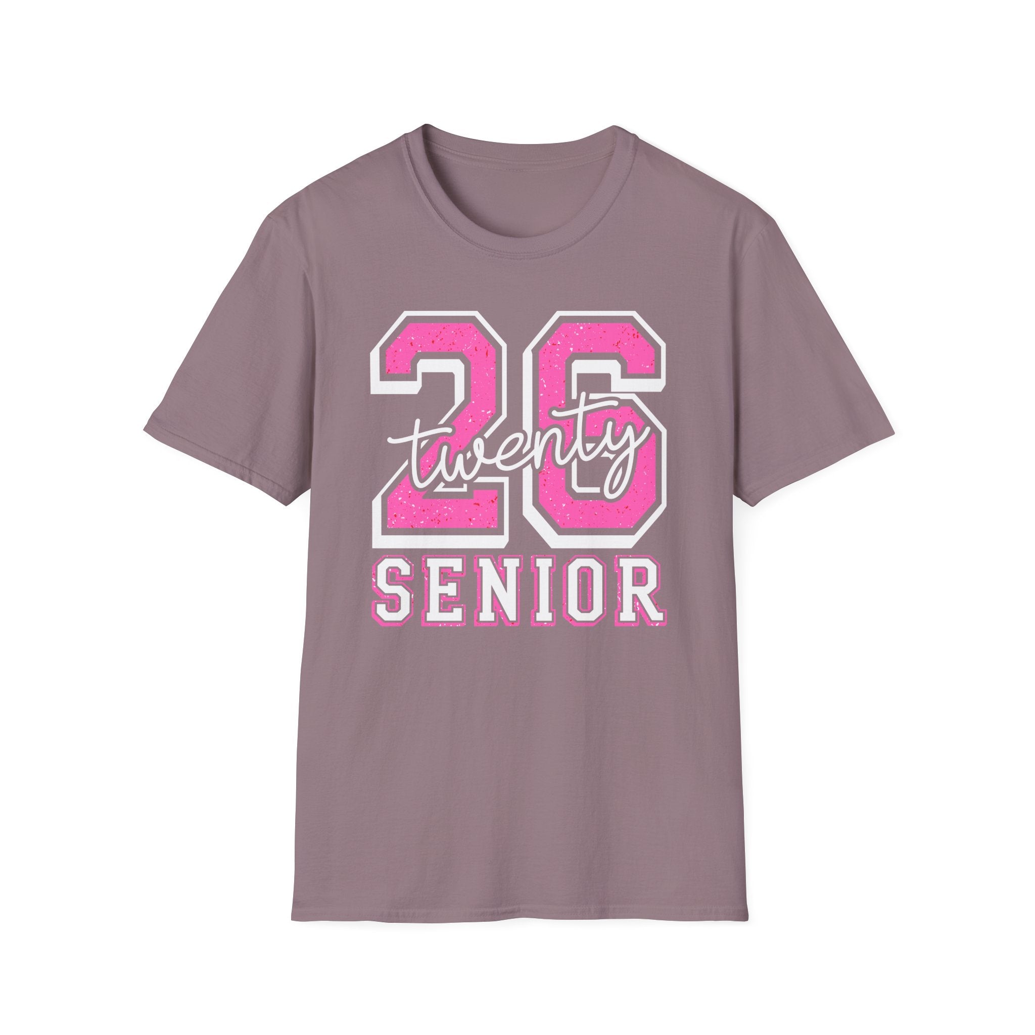 Senior Class of 26 T-Shirt — "twenty 26" Pink Varsity Senior Tee