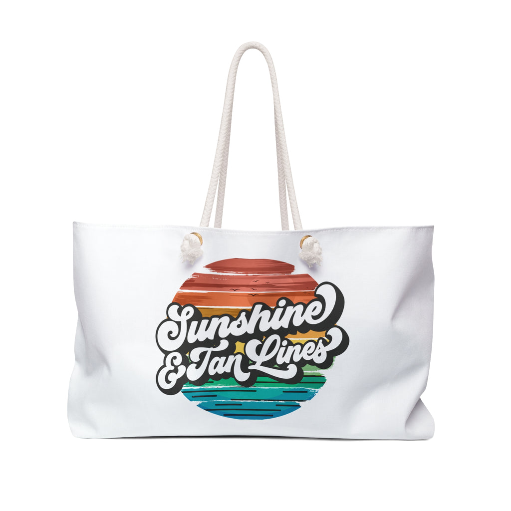 Sunshine & Tan Lines Weekender Bag — Retro Beach Travel Tote