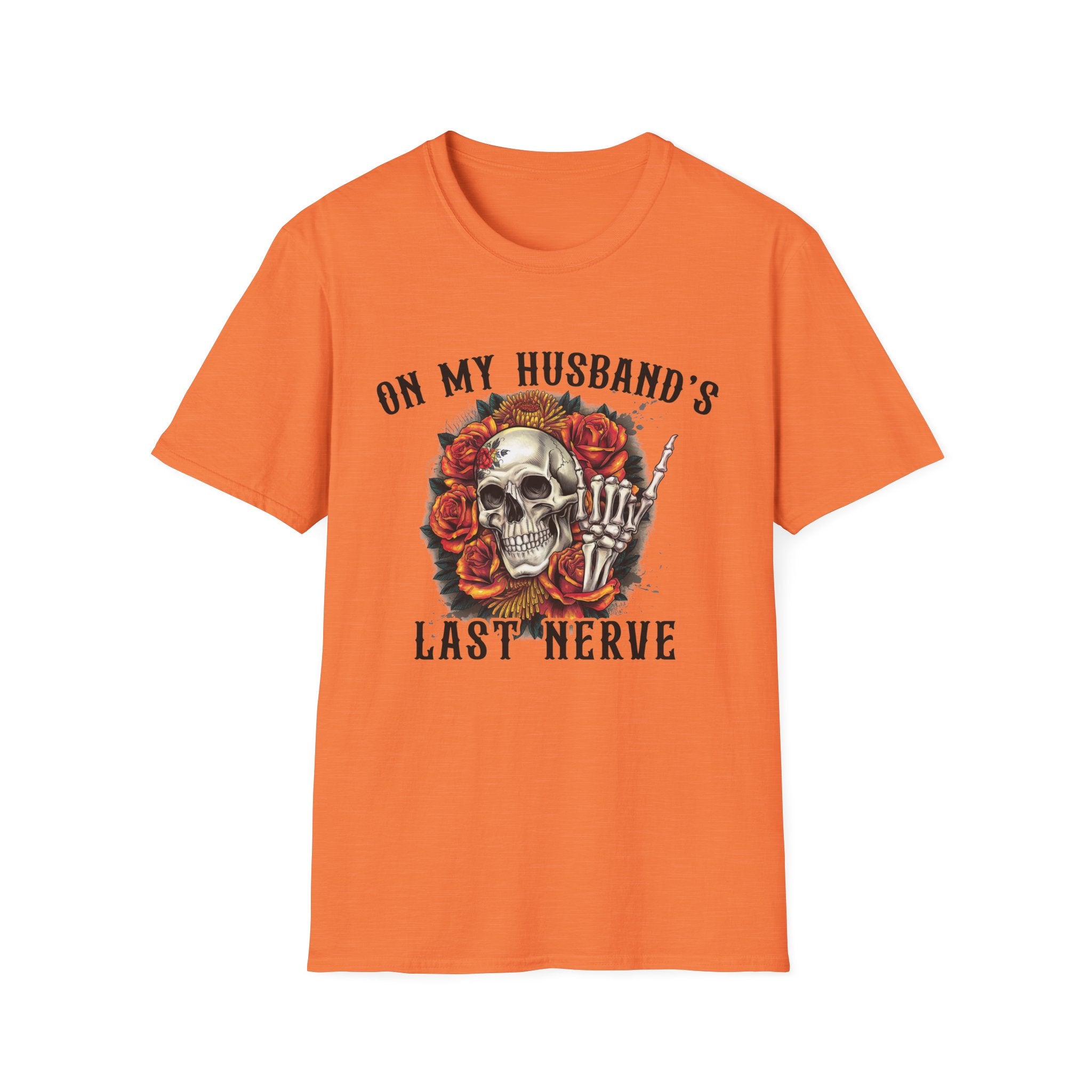 On My Husband's Last Nerve Skull & Roses T‑Shirt