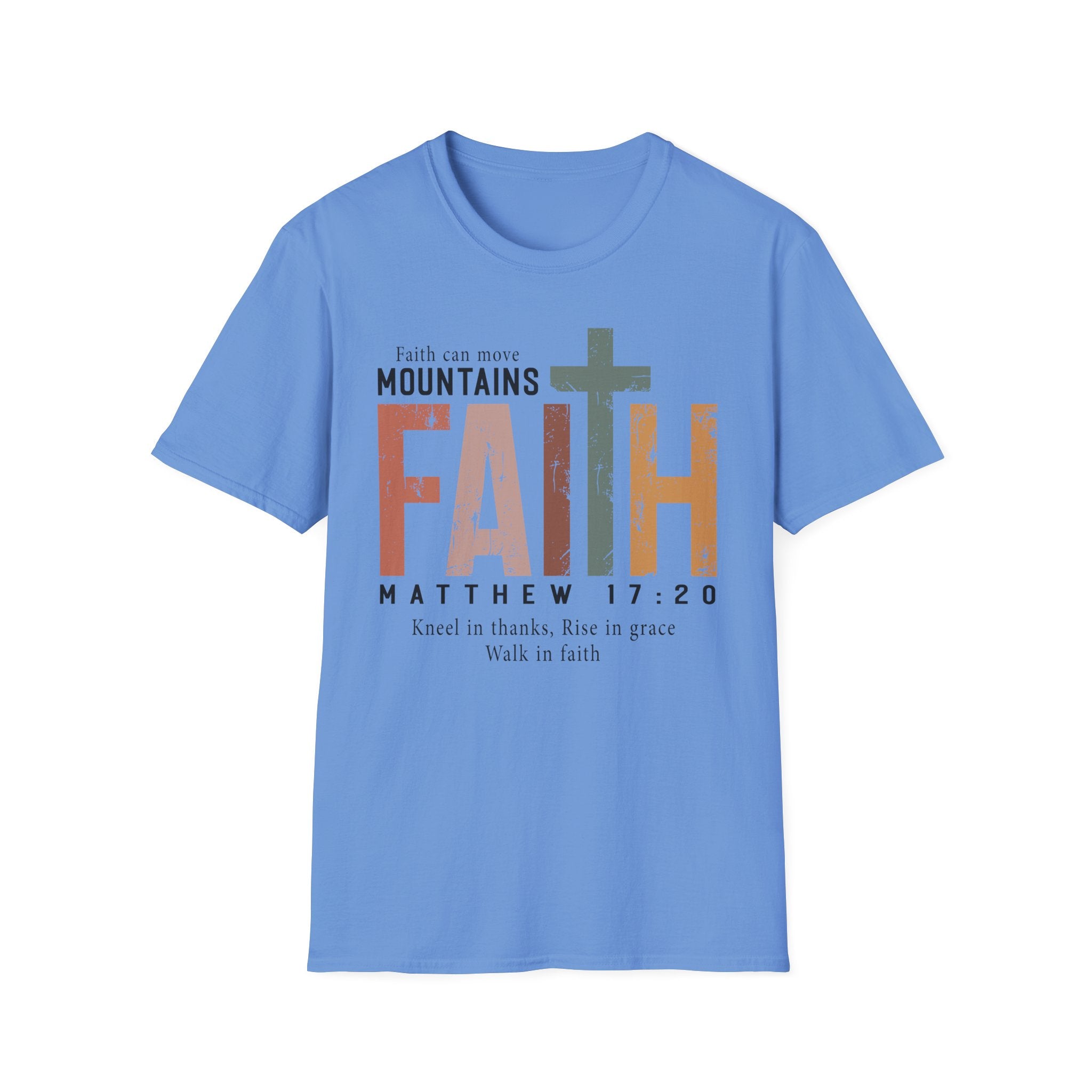 Faith Mountains T-Shirt — Matthew 17:20 Christian Inspirational Tee