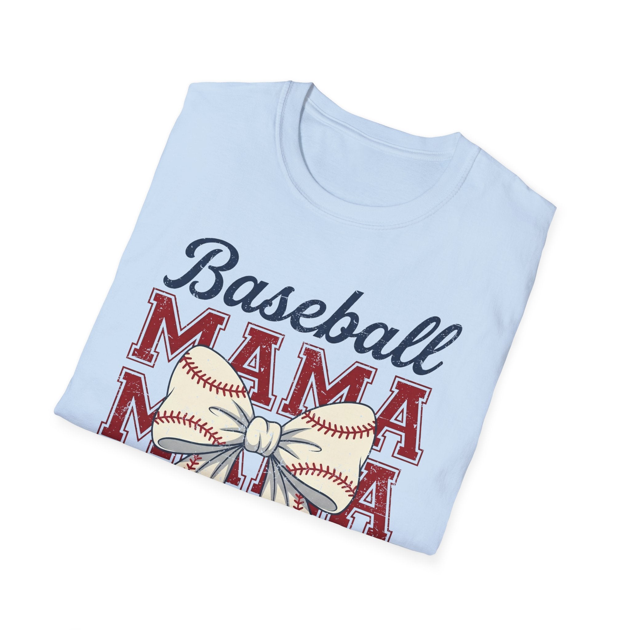 Baseball Mama T-Shirt — Retro Bow Baseball Mom Tee