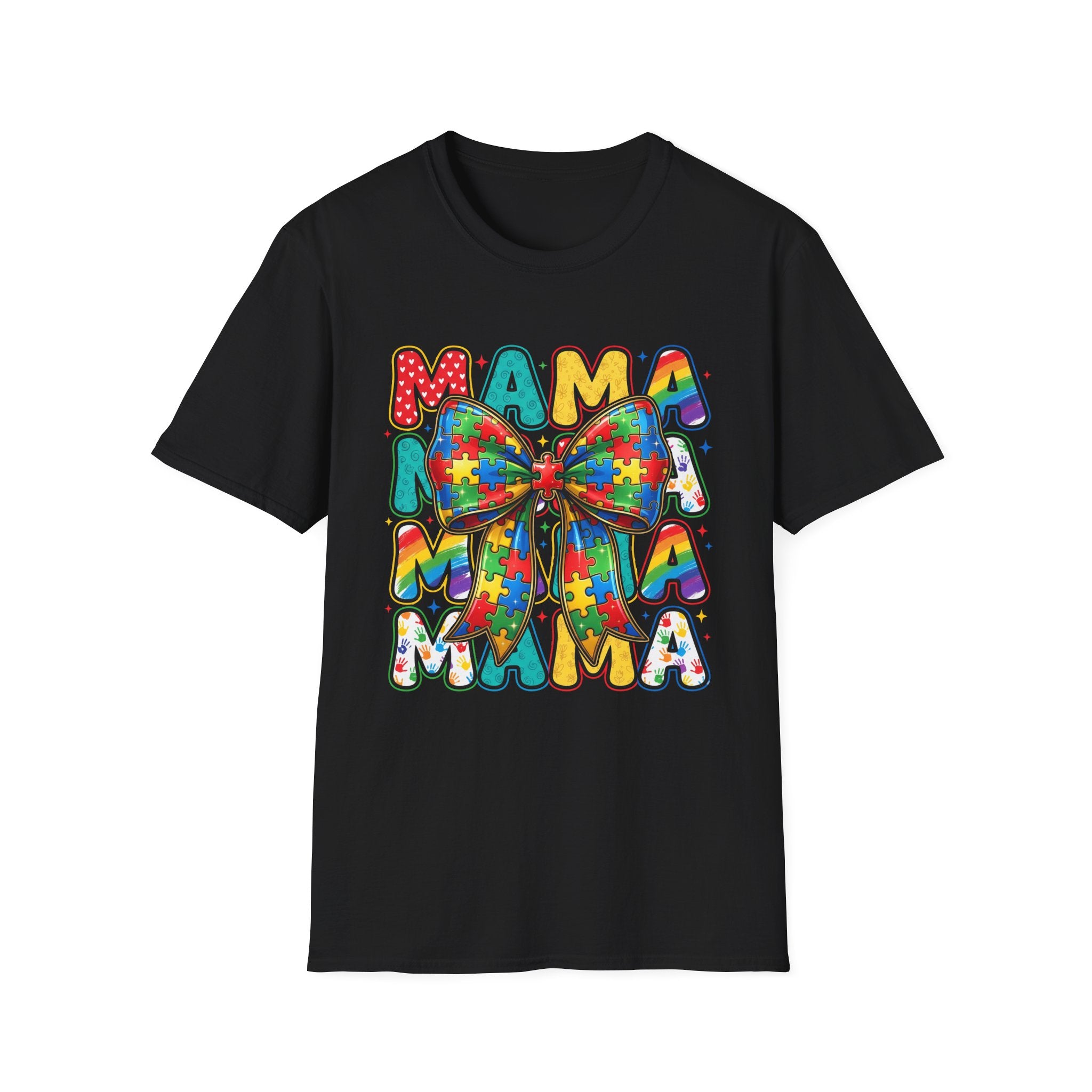Autism Awareness Mama T-Shirt — Puzzle Ribbon Mom Tee for Autism Support