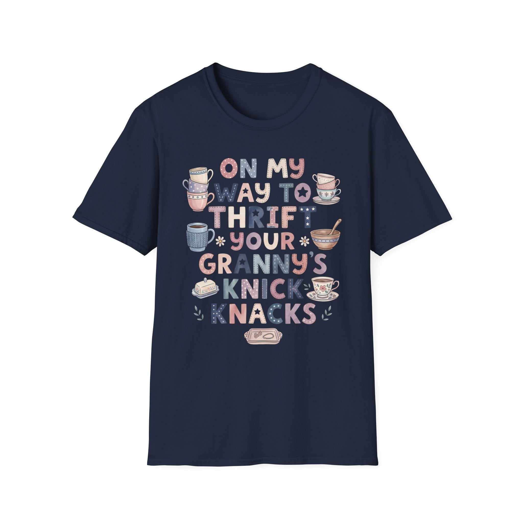 Thrifted Finds Tee — “On My Way to Thrift Your Granny’s Knick Knacks” Vintage Coffee Graphic T-Shirt