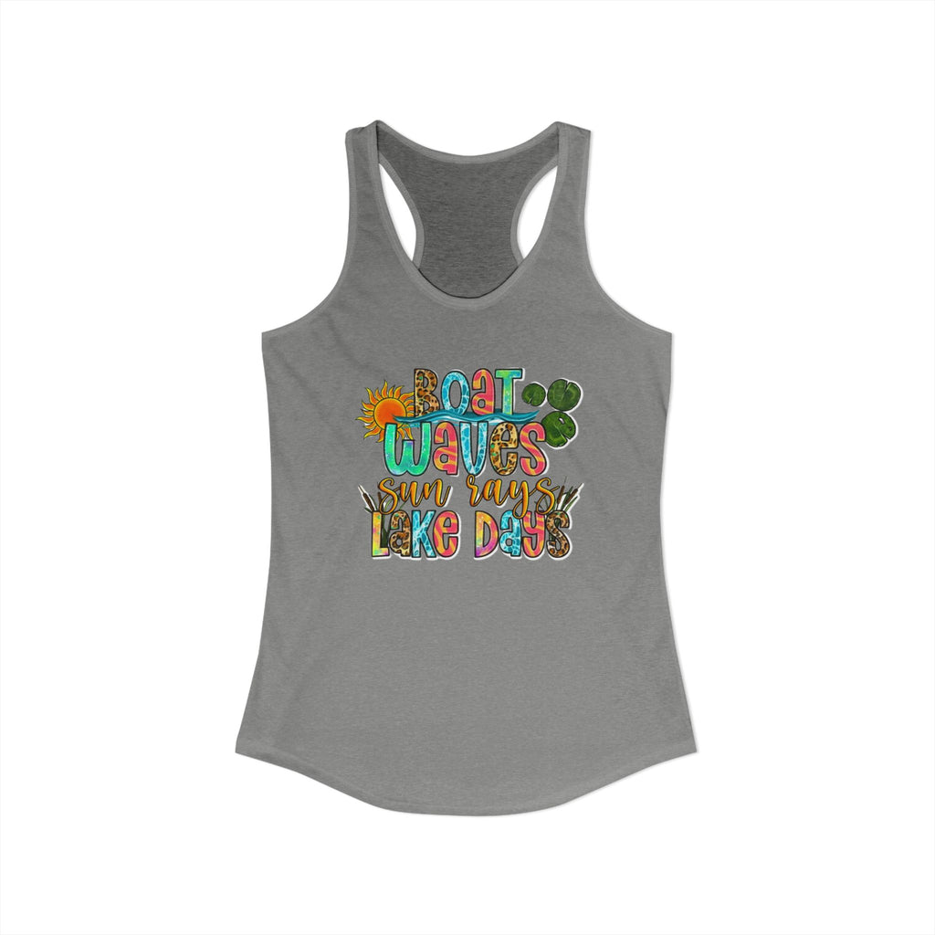 Boat Waves, Sun Rays, Lake Days -- Women's Ideal Racerback Tank