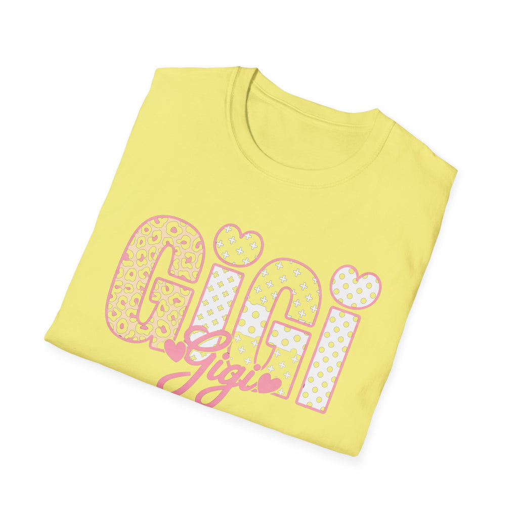 Gigi Floral Heart Tee — Pink 'Gigi' Script Grandmother T-Shirt