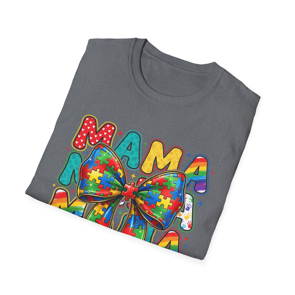 Autism Awareness Mama T-Shirt — Puzzle Ribbon Mom Tee for Autism Support
