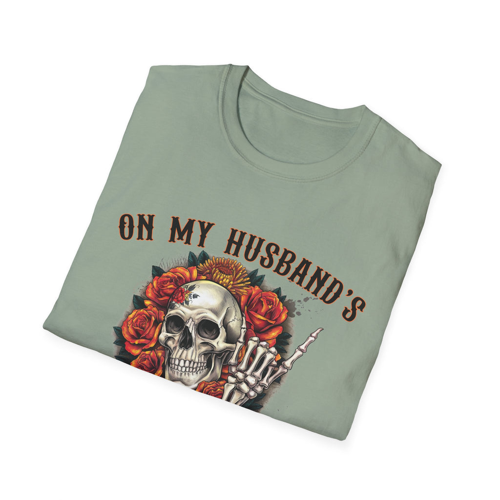On My Husband's Last Nerve Skull & Roses T‑Shirt